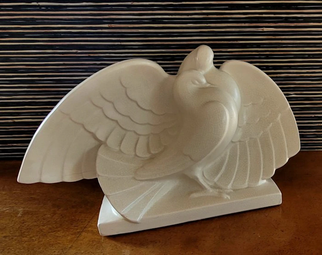 LEJAN - Sculpture, Art Deco - 45 cm - Earthenware