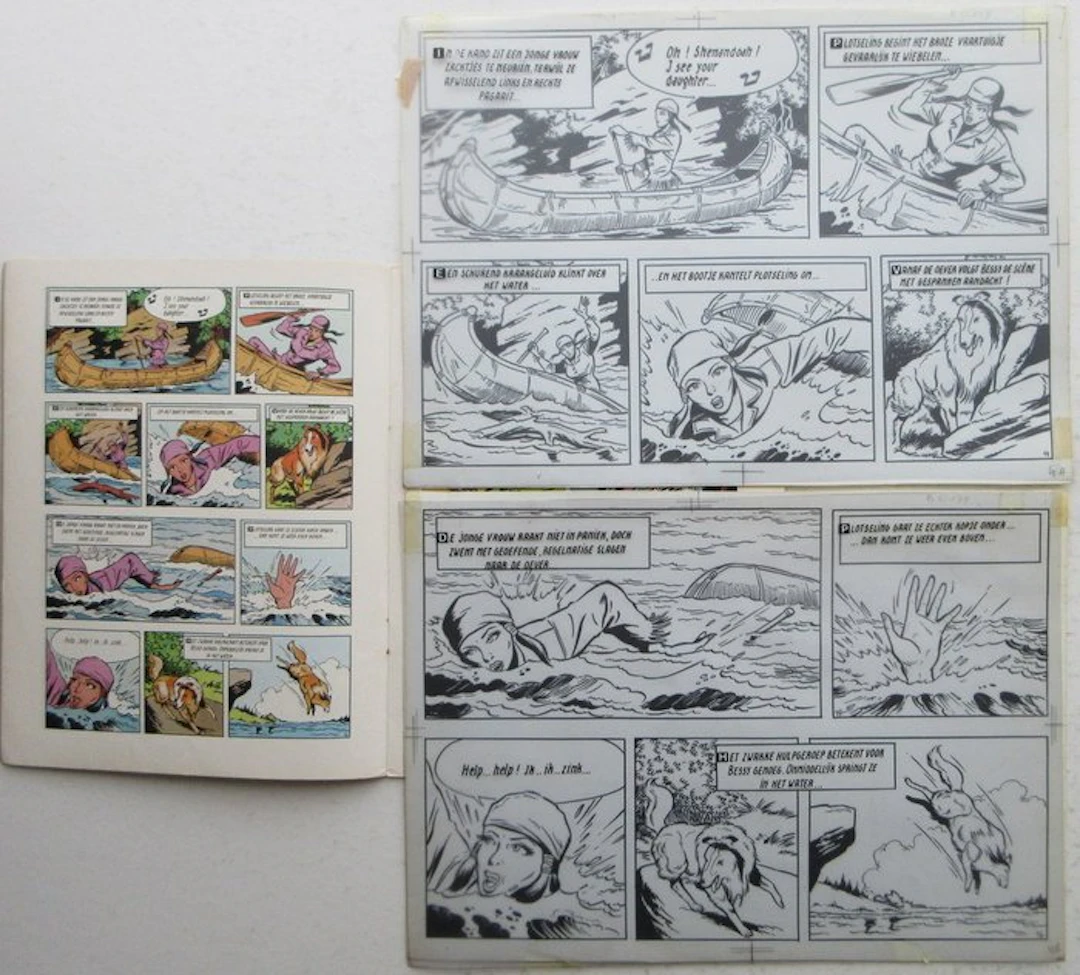 Bessy 85 - Originele pagina (p.4) - De drie vlechten - 1 original page - 1970