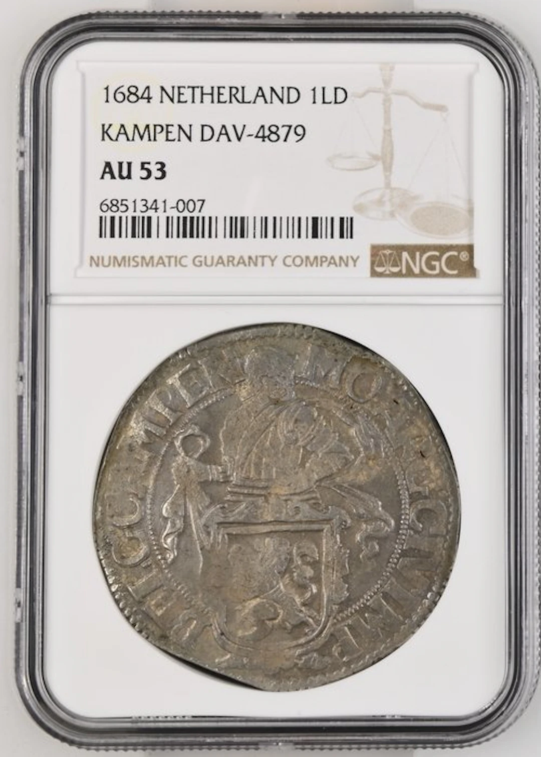 Netherlands, Kampen Leeuwendaalder 1684 (NGC AU53)
