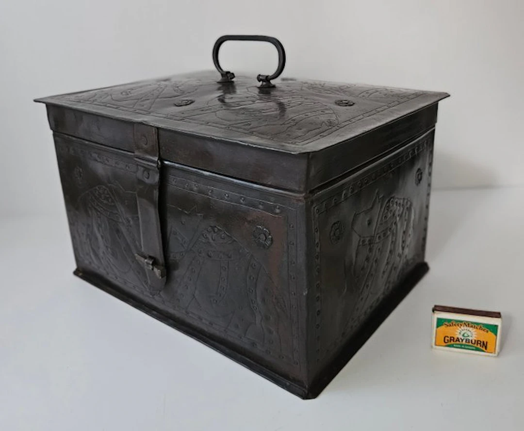 19e eeuwse Documentenkist / Geldkist - Chest - Steel
