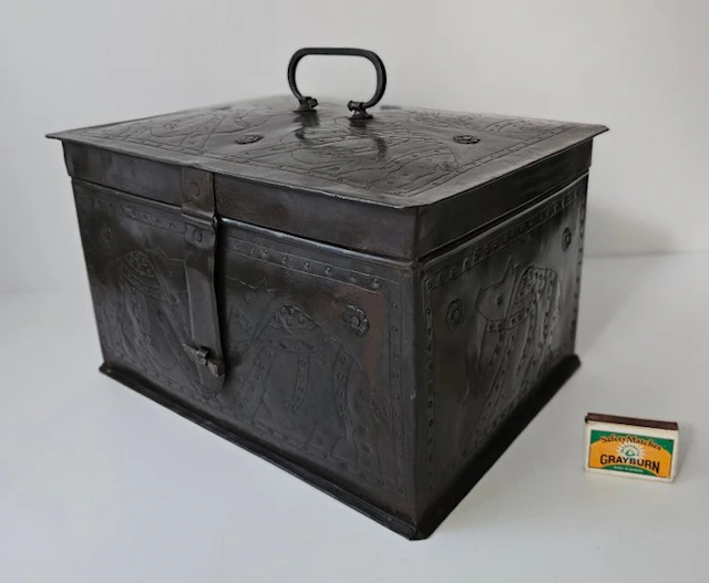 19e eeuwse Documentenkist / Geldkist - Chest - Steel