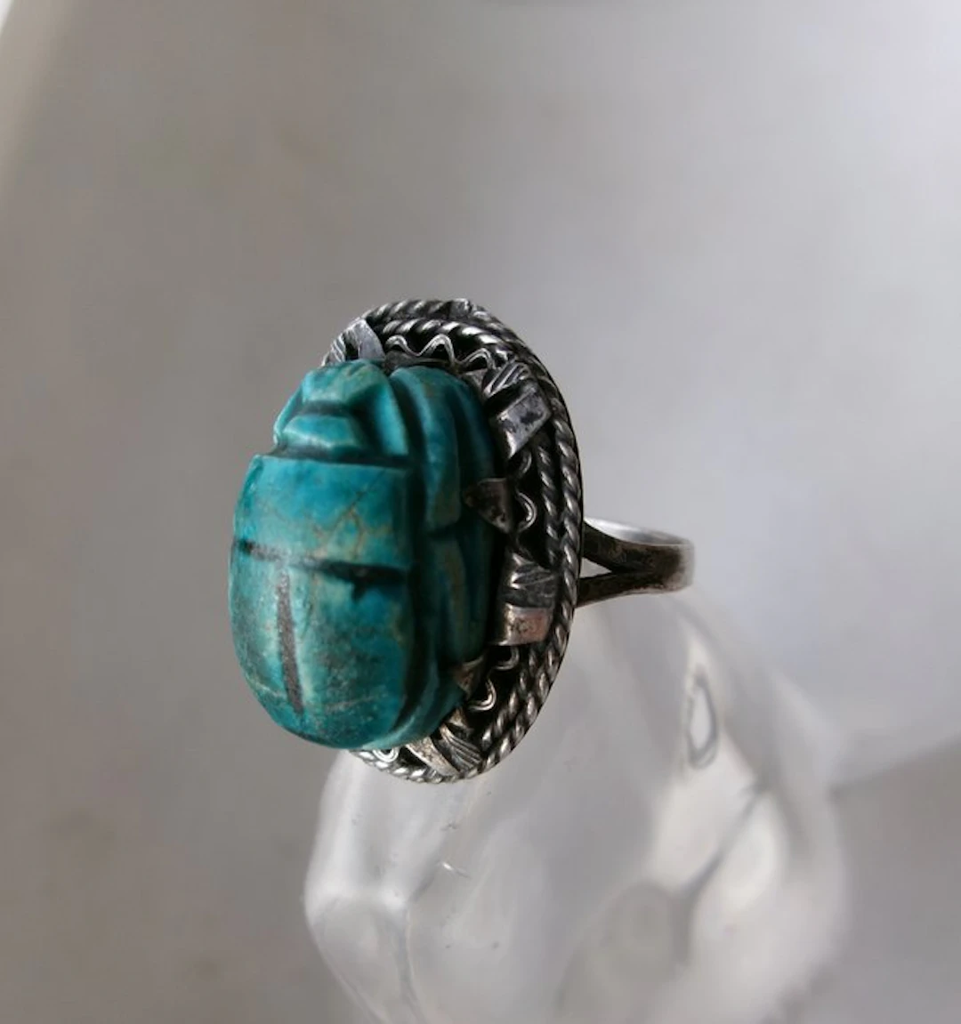 Silver, Scarab - Ring - Art Deco Egyptian Revival