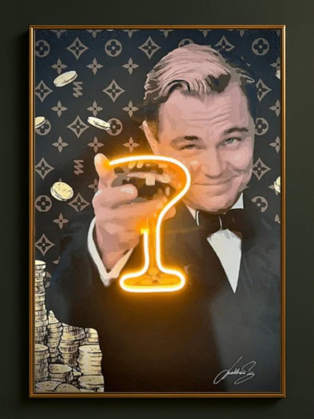 LEDMansion - Leonardo Champagne 50x75cm Led Wall Art | ESCLUSIVA CATAWIKI