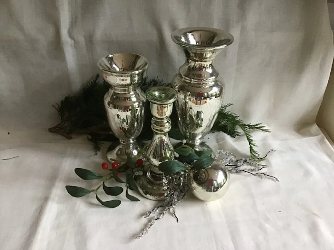 Christmas decoration (4) - Glass - 4 old glass decorations