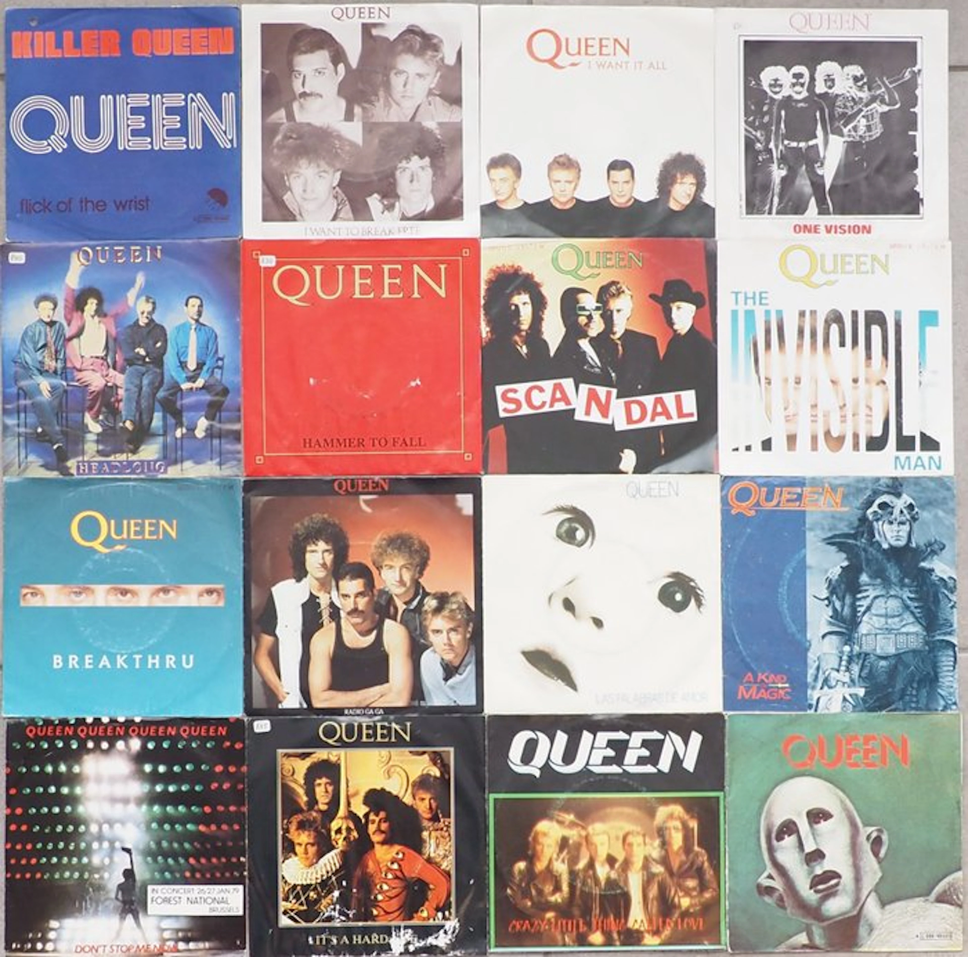 Queen - 16x Single 45s from Queen - all VG+ or better...