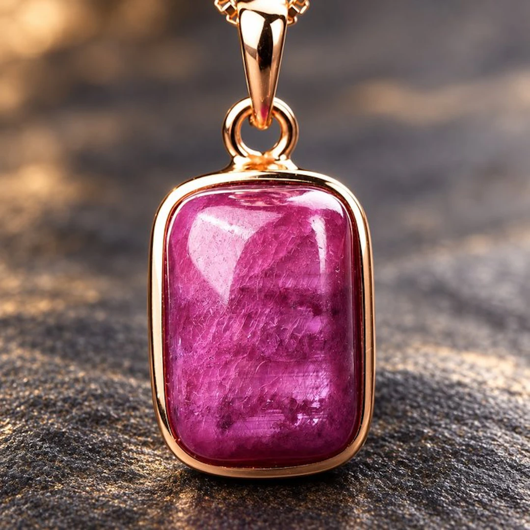 No Reserve - ALGT Certified - Exclusive Natural Ruby Pendant - A vivid color