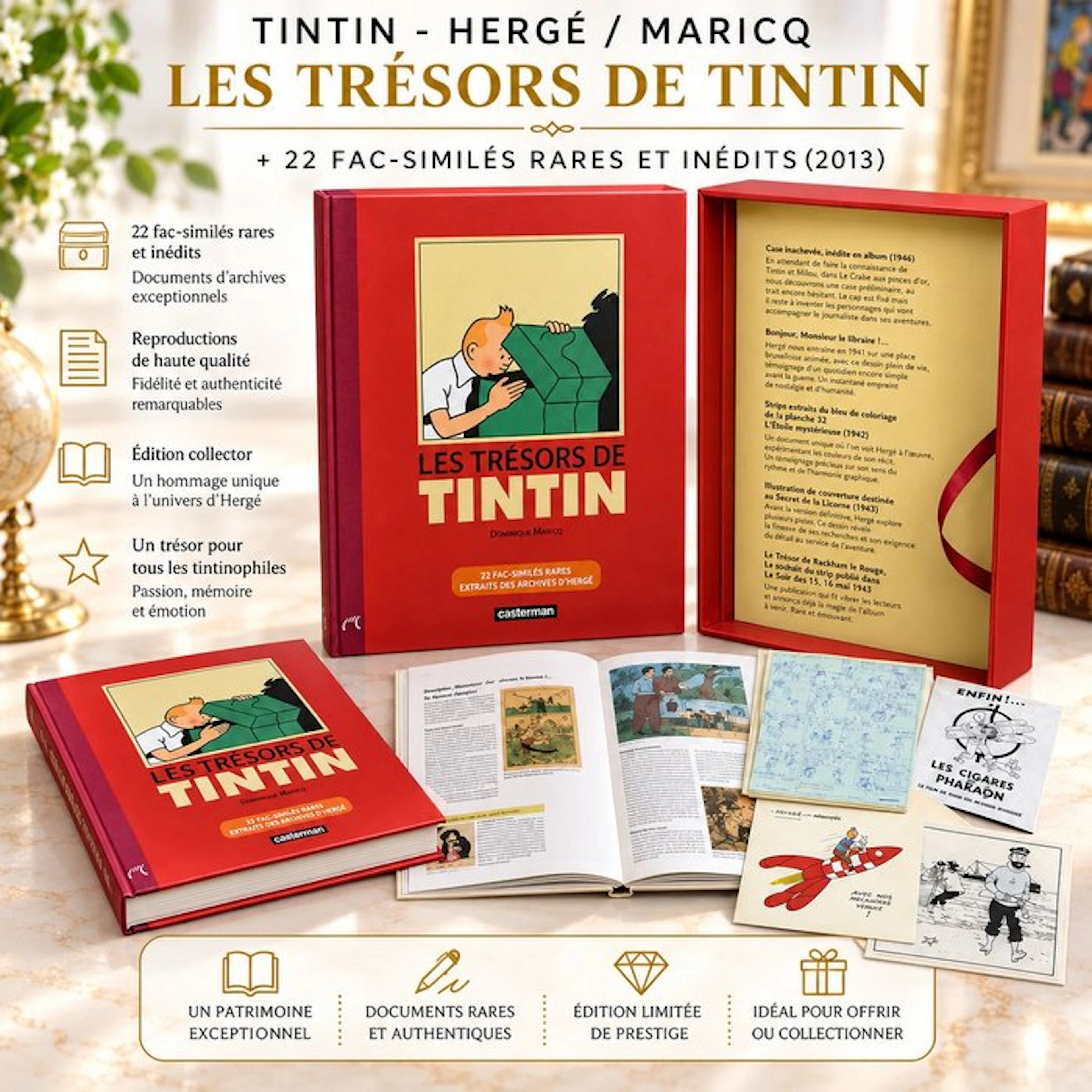 Tintin - Hergé / Maricq – The Treasures of Tintin + 22 facsimiles (2013)