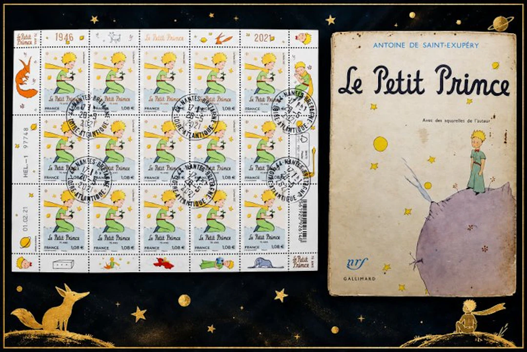 Antoine de Saint-Exupéry. - Le Petit Prince + Feuille avec 15 timbres. - 1956