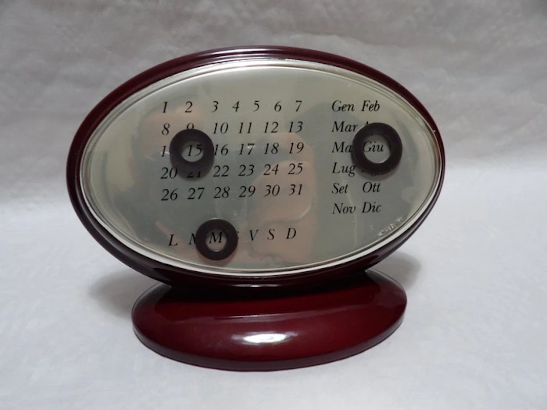 Perpetual calendar - Italy - Wood and silver leaf