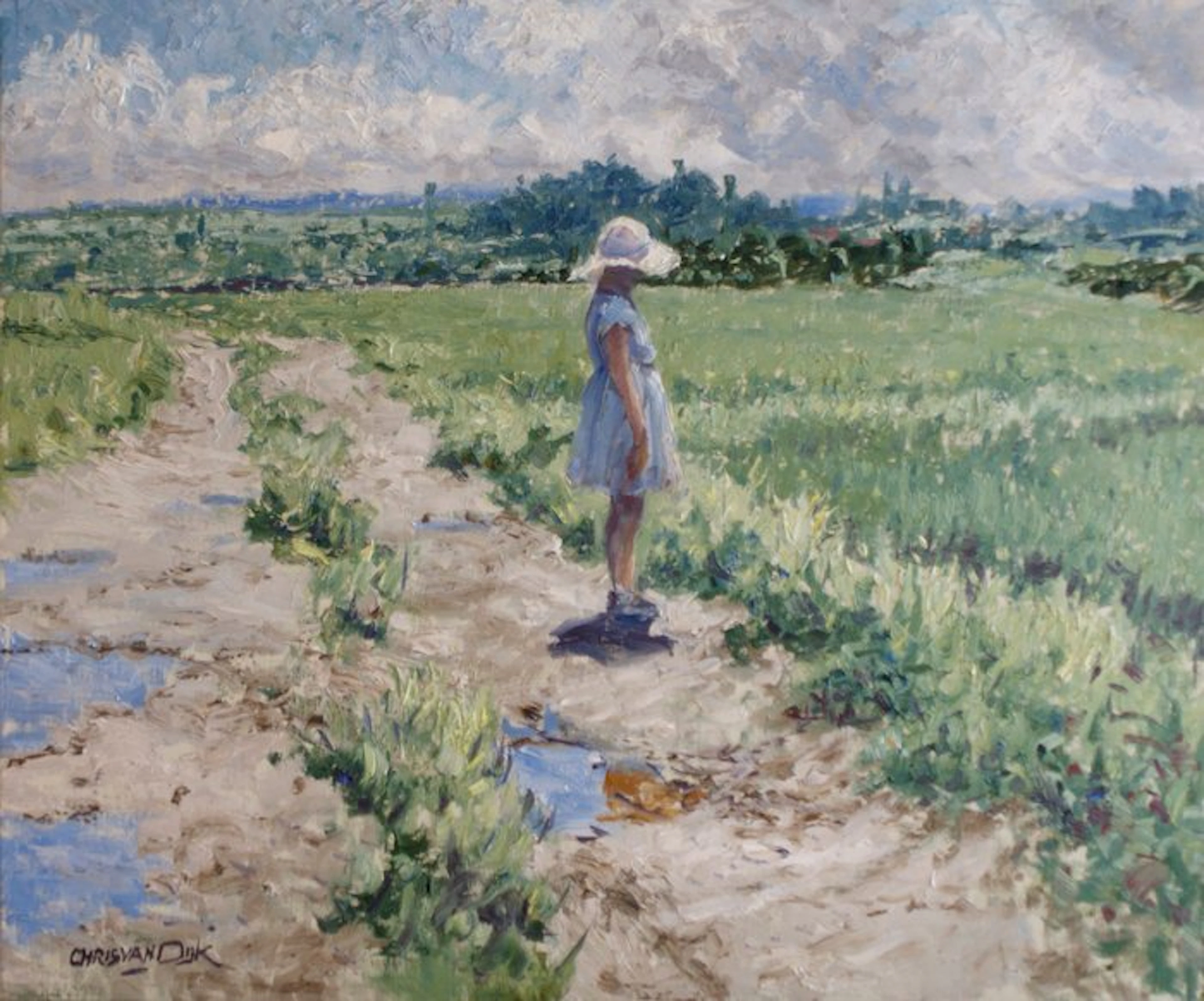 Chris van Dijk (1952) Impressionist - " Paysage français...