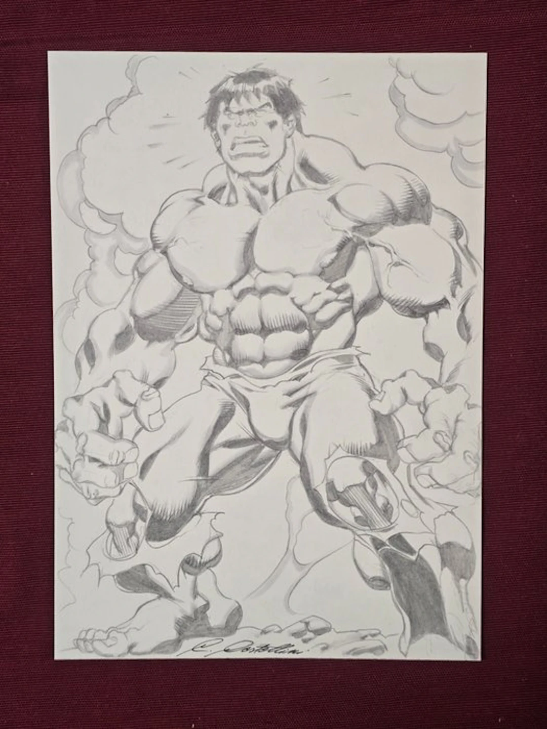 Castellini, Claudio - 1 Original drawing - Hulk