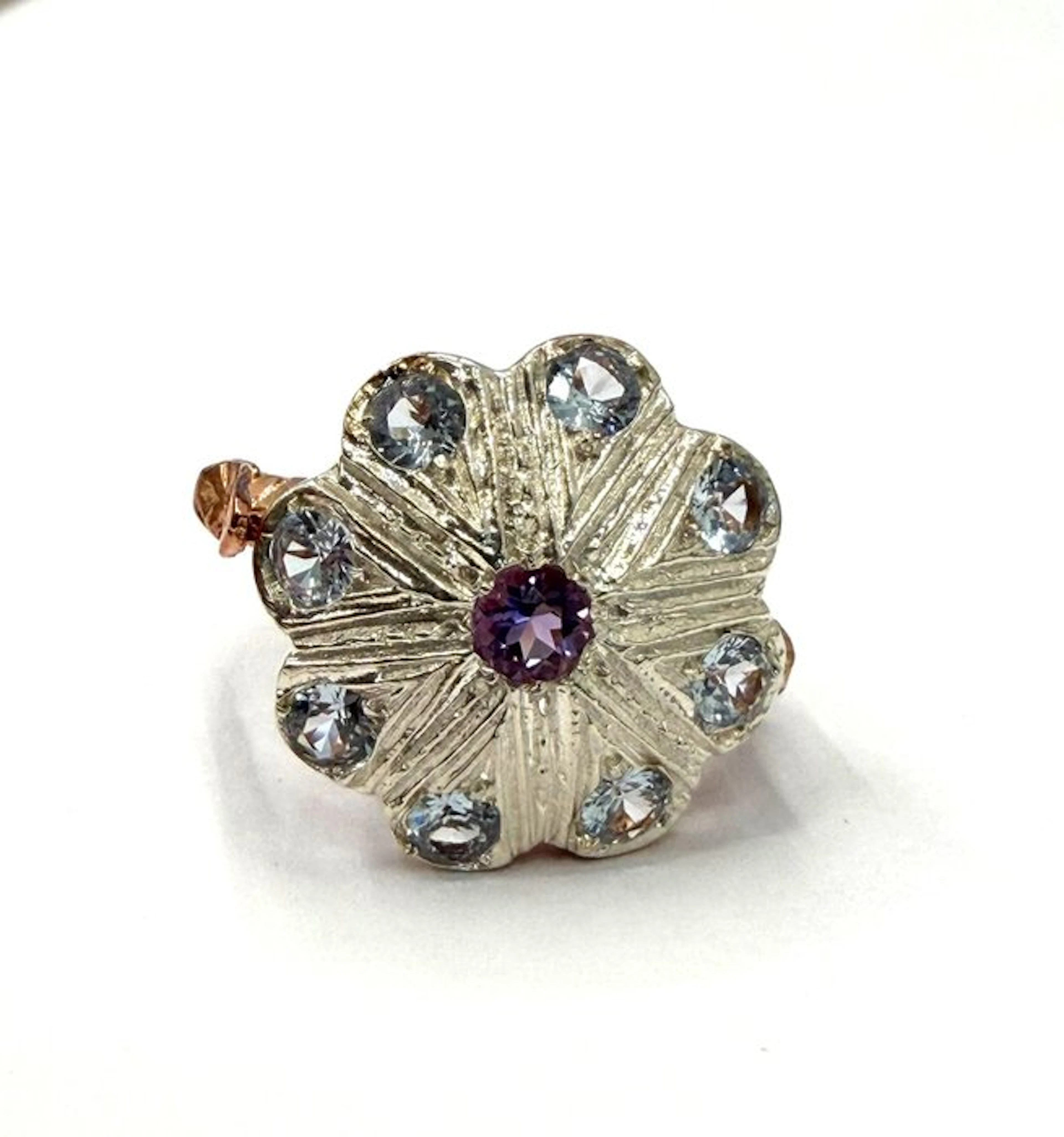 No reserve price - Ring - 9 kt. Rose gold, Silver Spinel