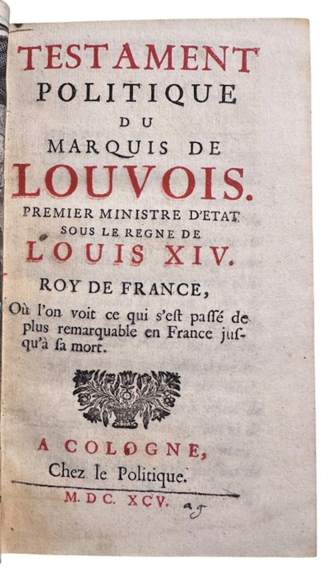 Marquis de Louvois [Gatien de Sandras Courtilz)...