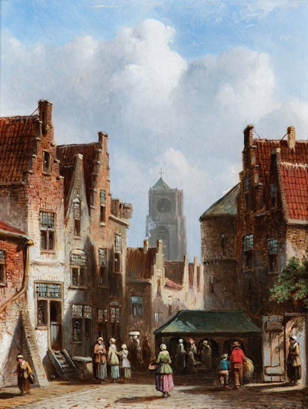 Petrus Gerardus Vertin (1819-1893) - Hollands Stadsgezicht (No Reserve)