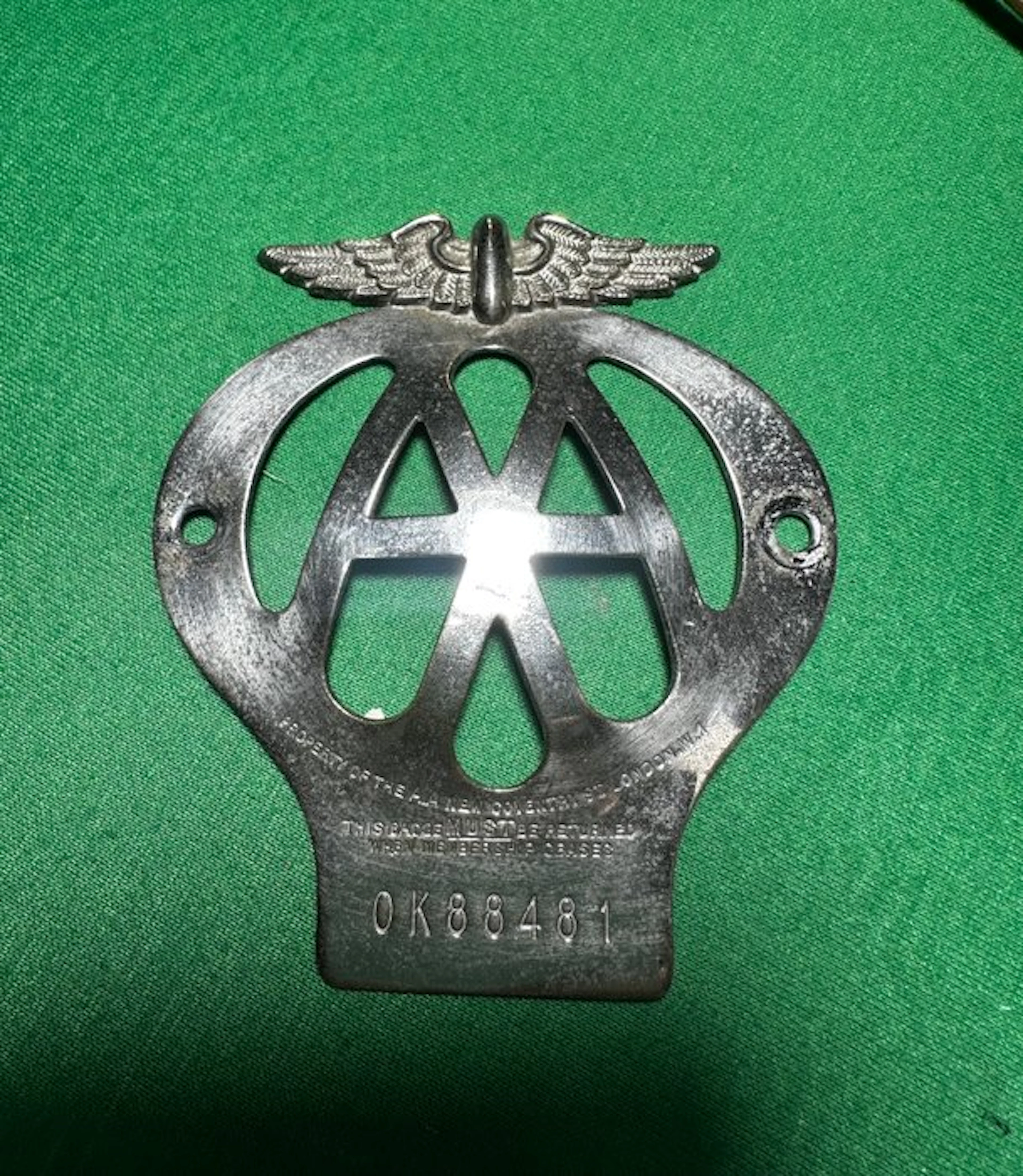 Car mascot (1) - AUTOMOBILE ASSOCIATION LONDON - Badge...