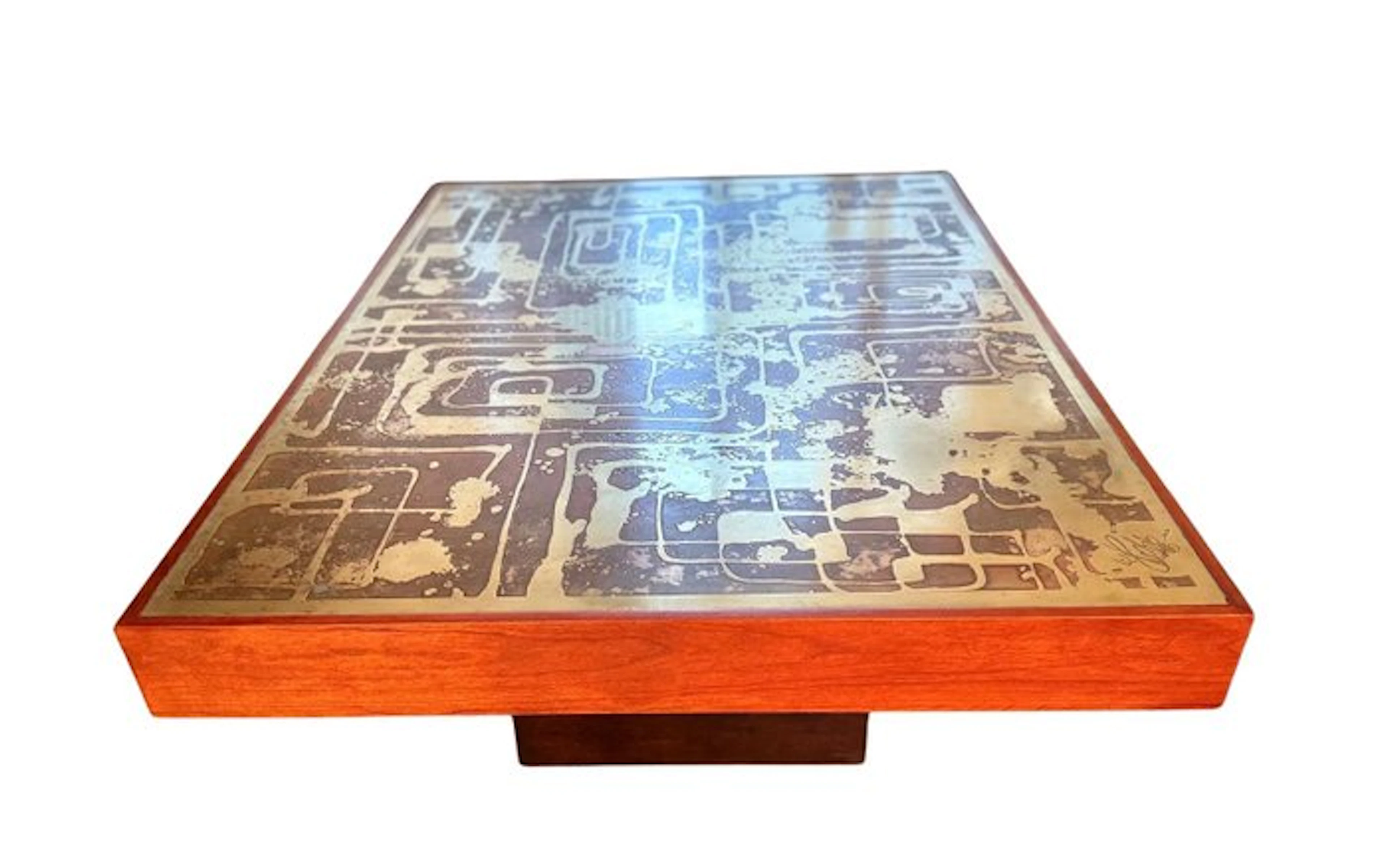 W.Sadeghi - Coffee table - bronze copper solid wood