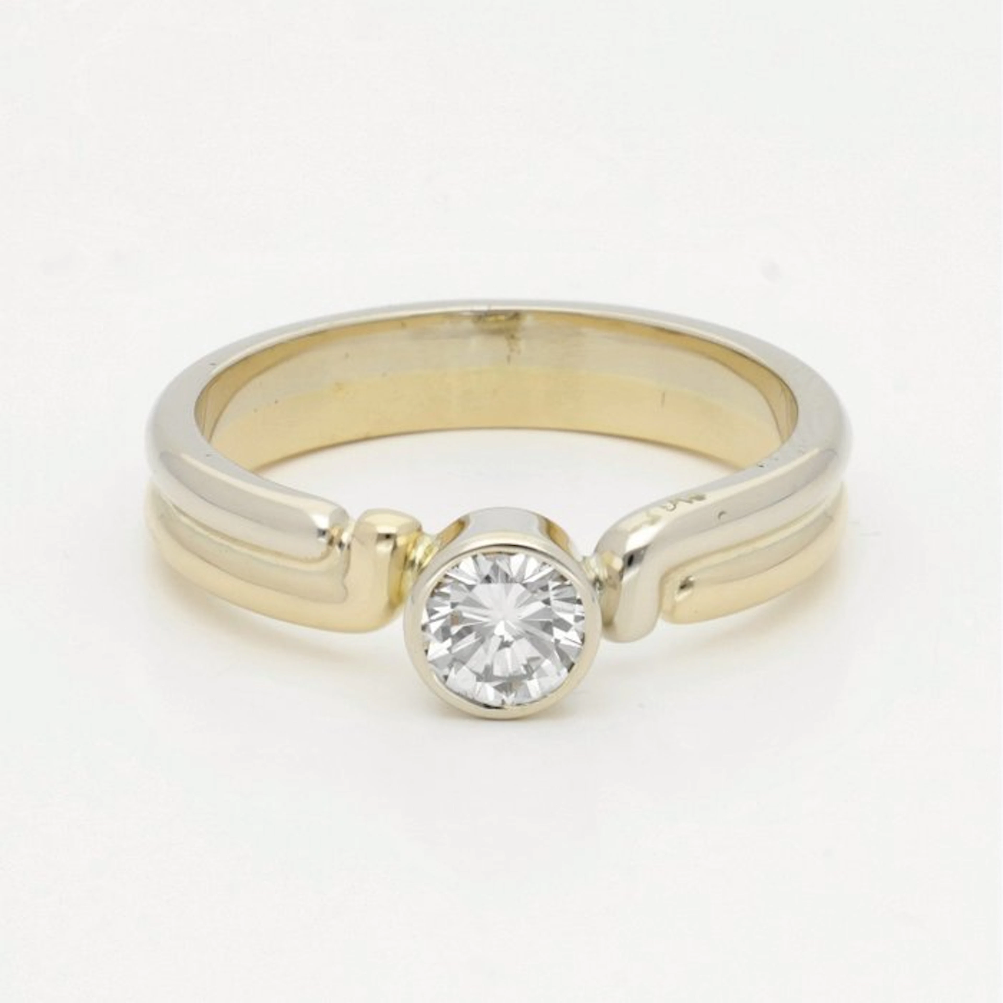 Ring - 18 kt. Yellow gold, White gold Diamond (Natural)