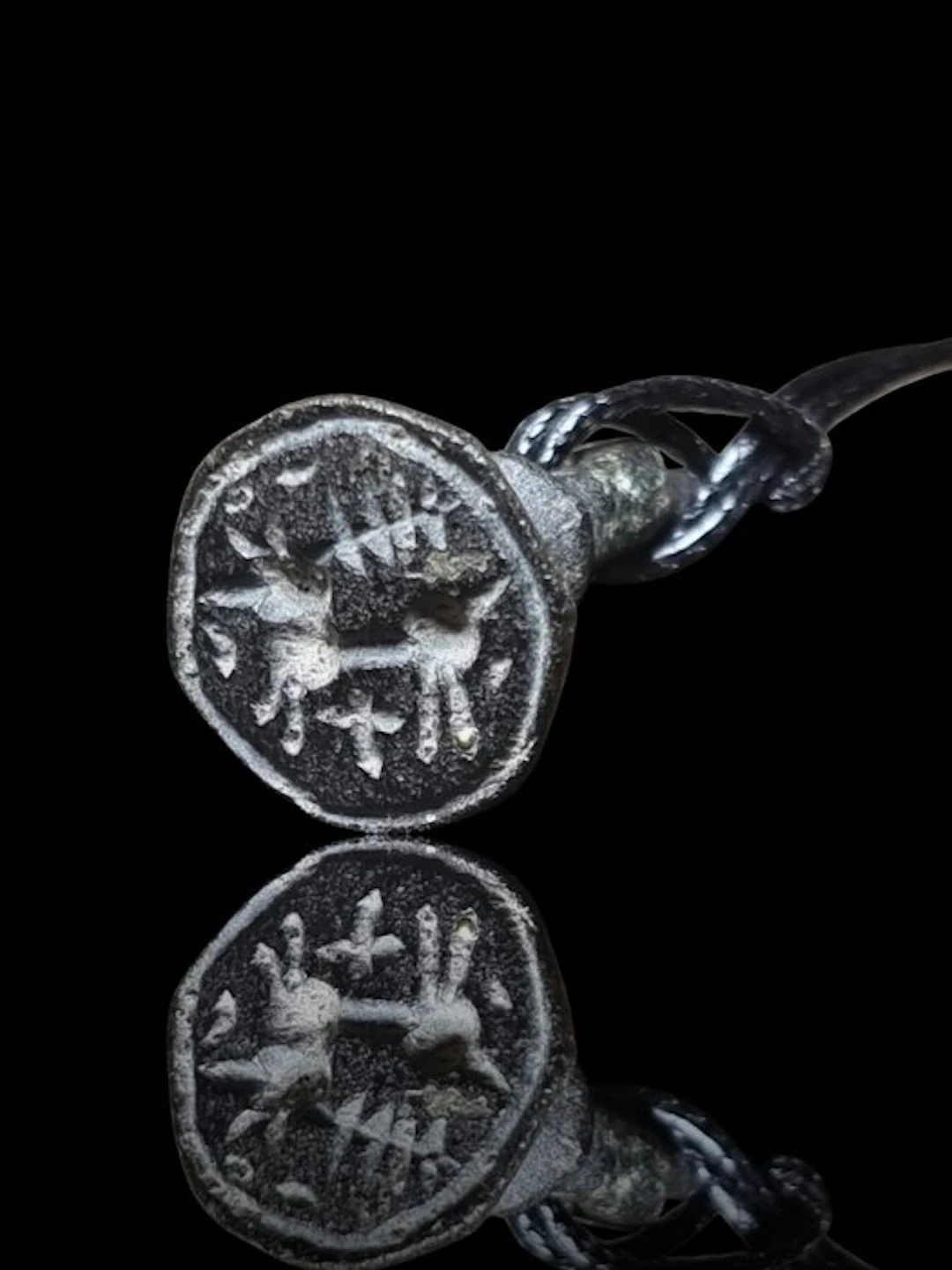 Celtic Bronze Rare Fox Stamp Pendant
