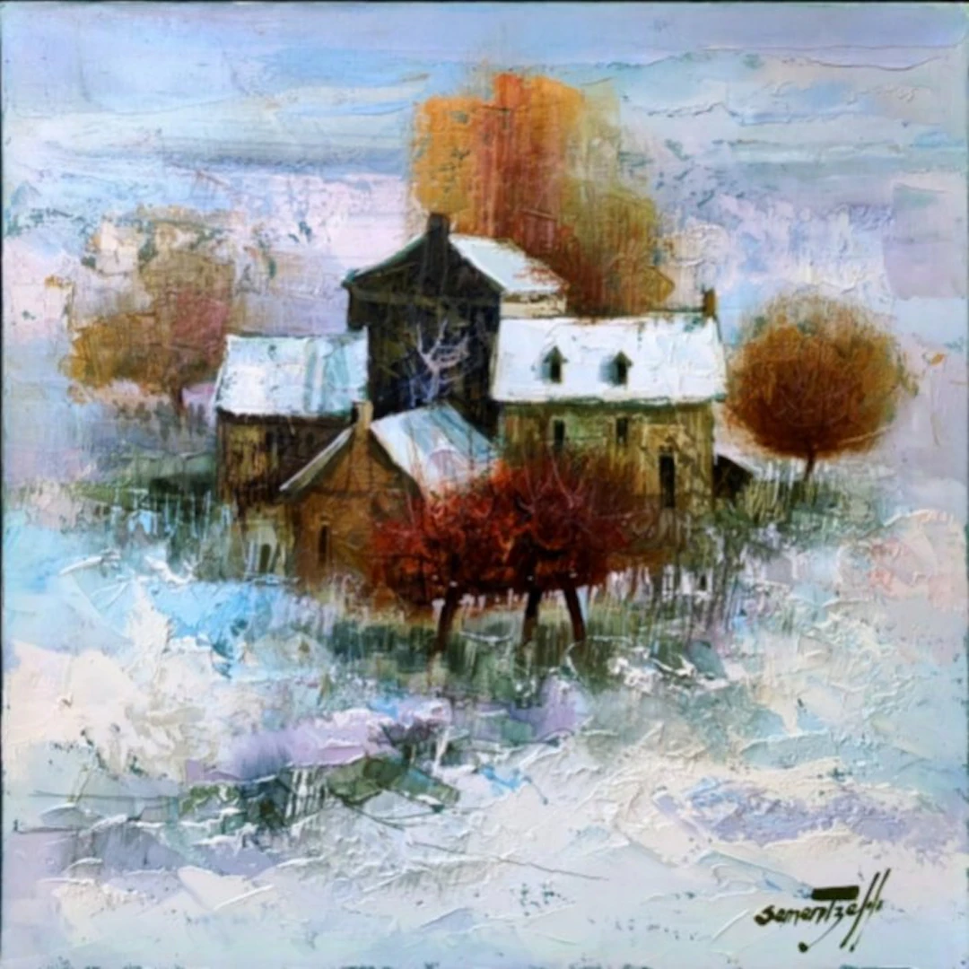 Michel Sementzeff (1933-2019) - Paysage de neige