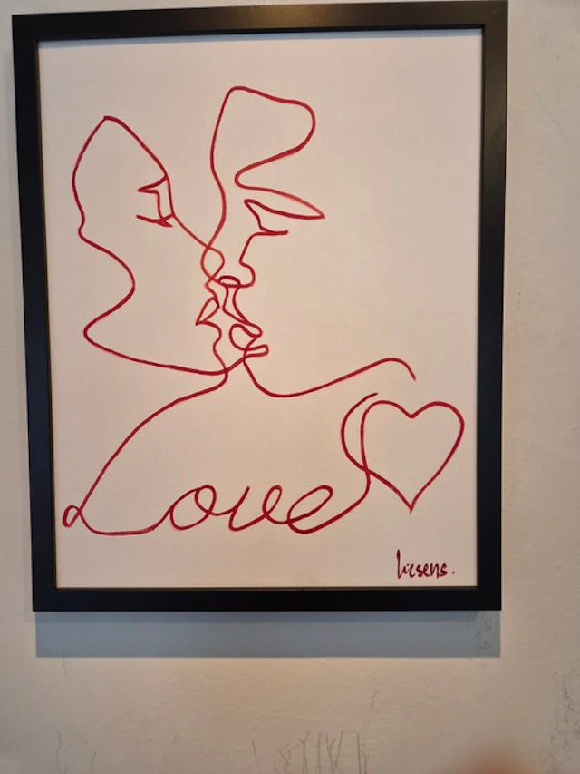 Liesens - All you need is love (handpainted on canvas) met lijst