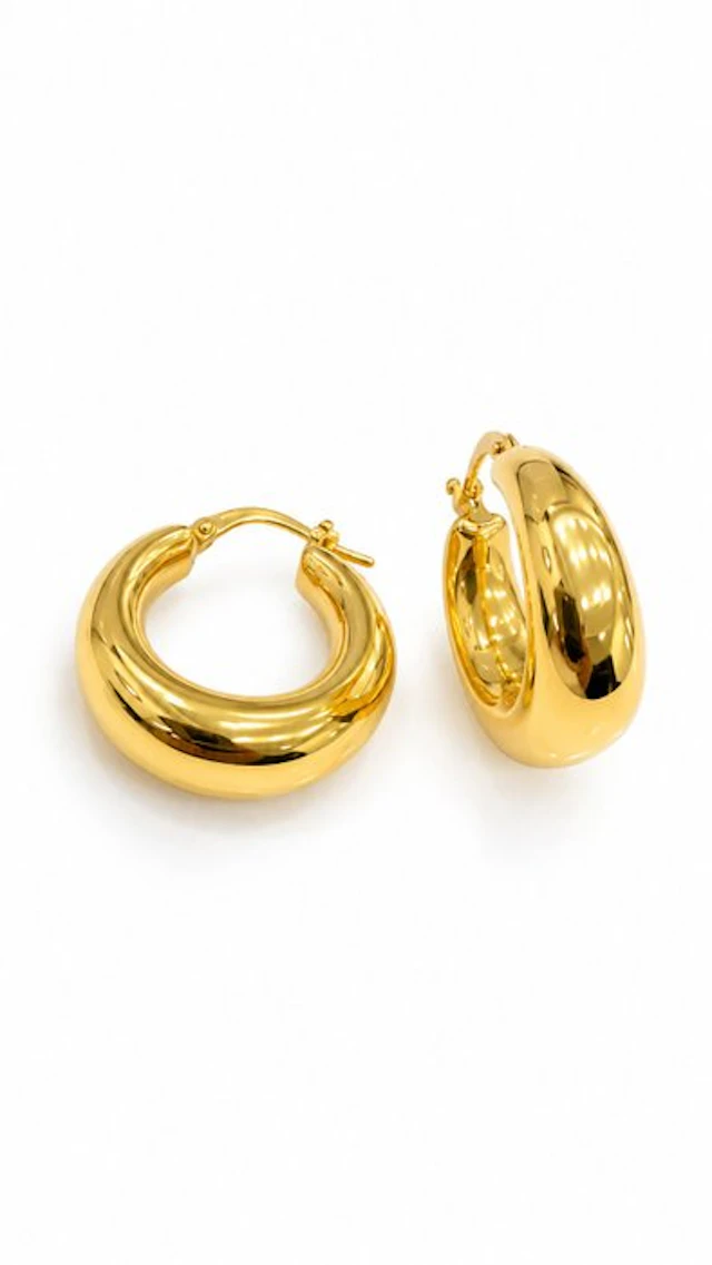 Earrings - 18 kt. Yellow gold - Gold. Ring 2.5/2.6 g