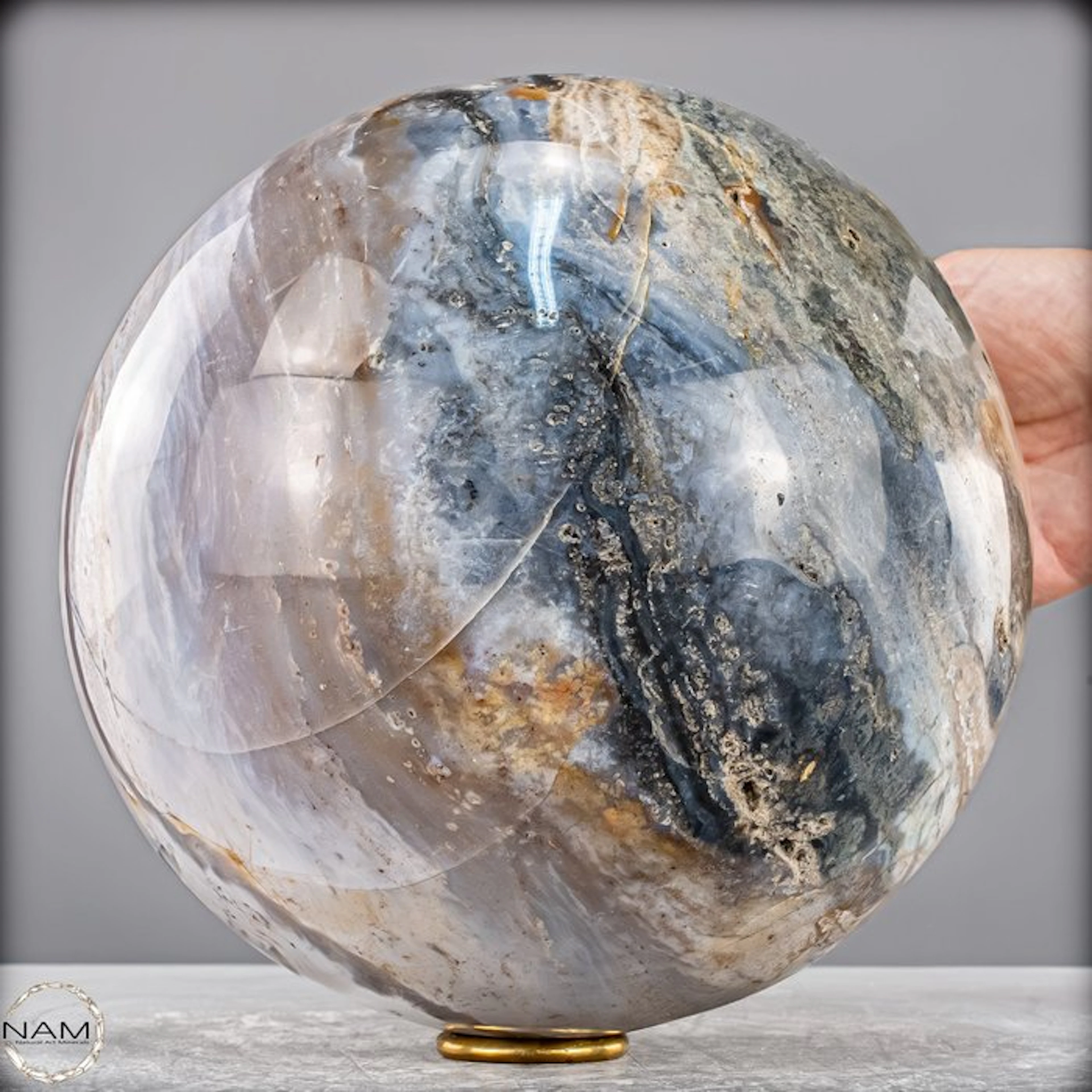 Ocean Jasper Agate Sphere – Unique Natural Art in Perfect...