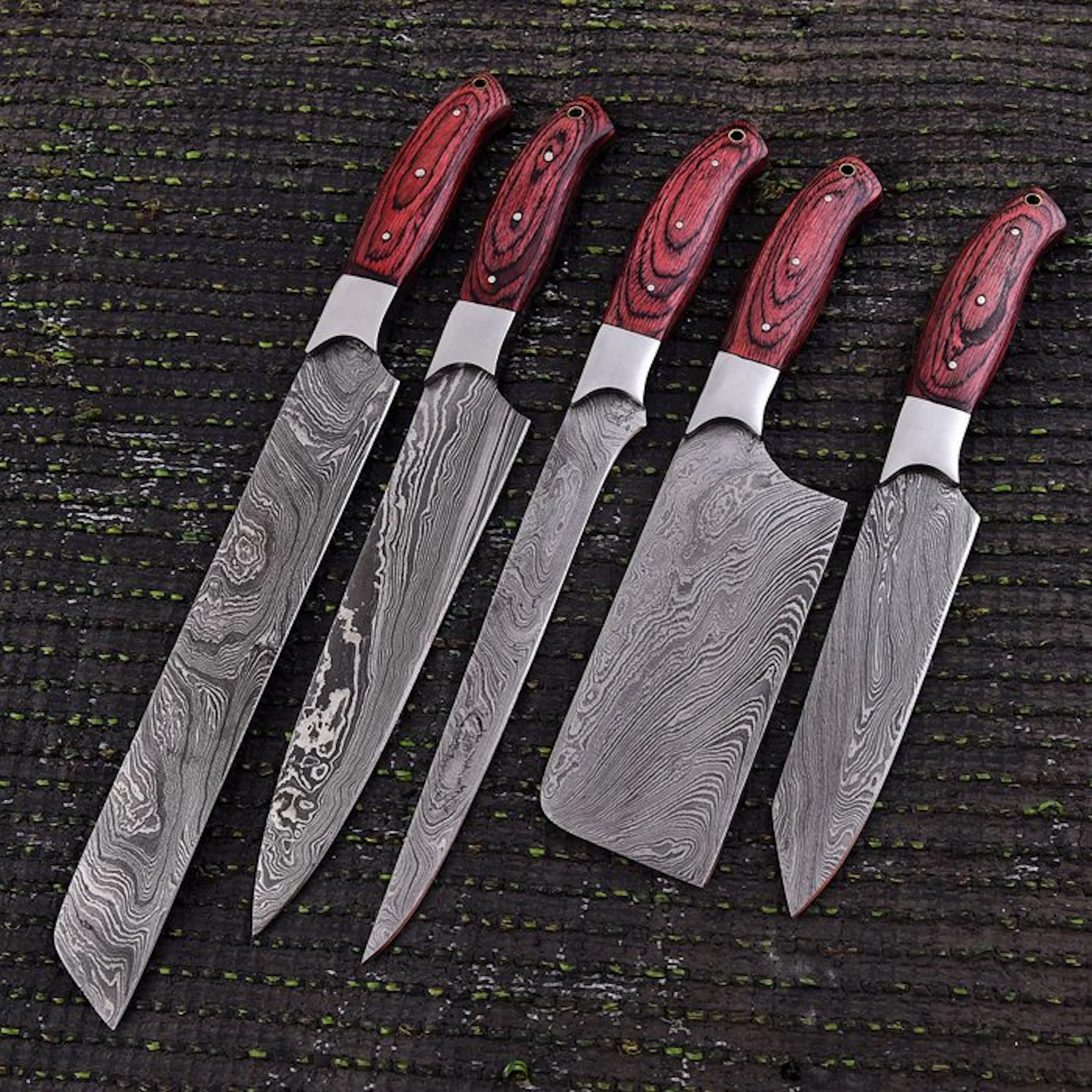 Kitchen knife - Chef's knife - Folded steel , Pakka wood - North America