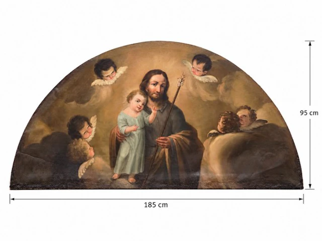 Spanish School (XIX) - XL - Saint Joseph and the Child Among Angels