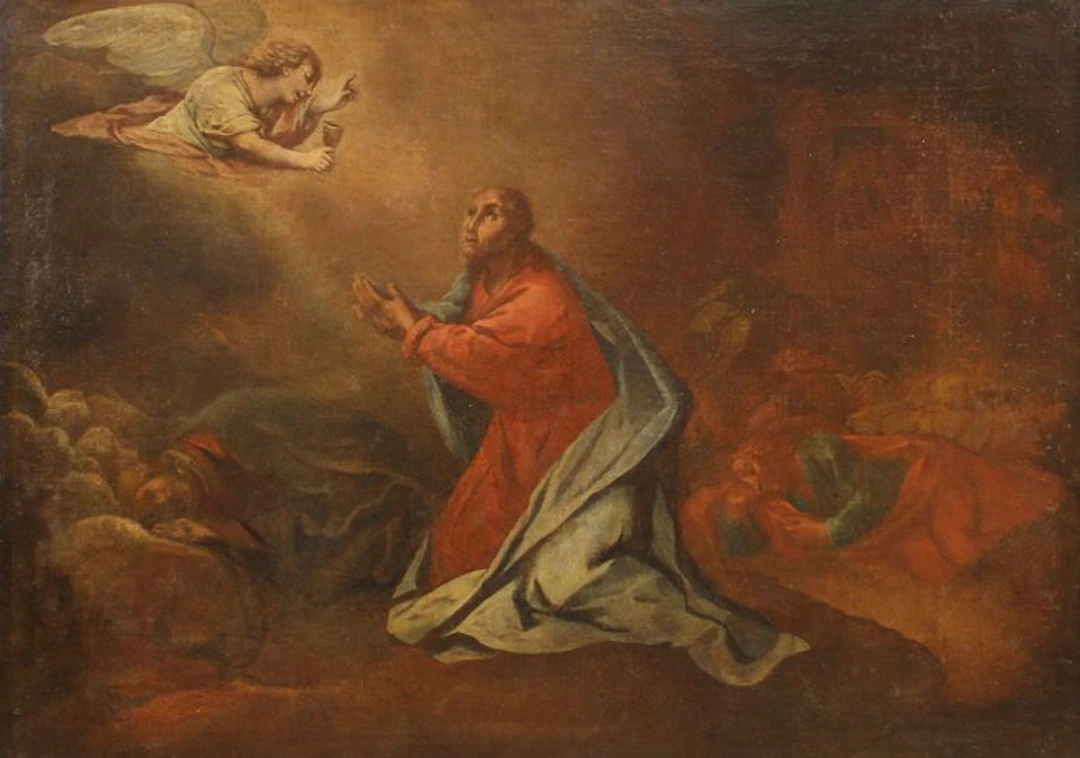 Italian school (XVII) - Cristo nell’orto degli ulivi - cm 116x156