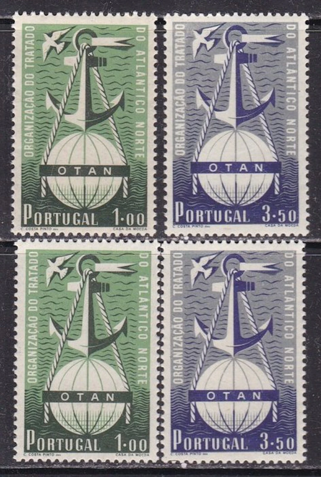 Portugal 1952 - North Atlantic Treaty - NATO - 2nd series - MNH - Yvert 760/761