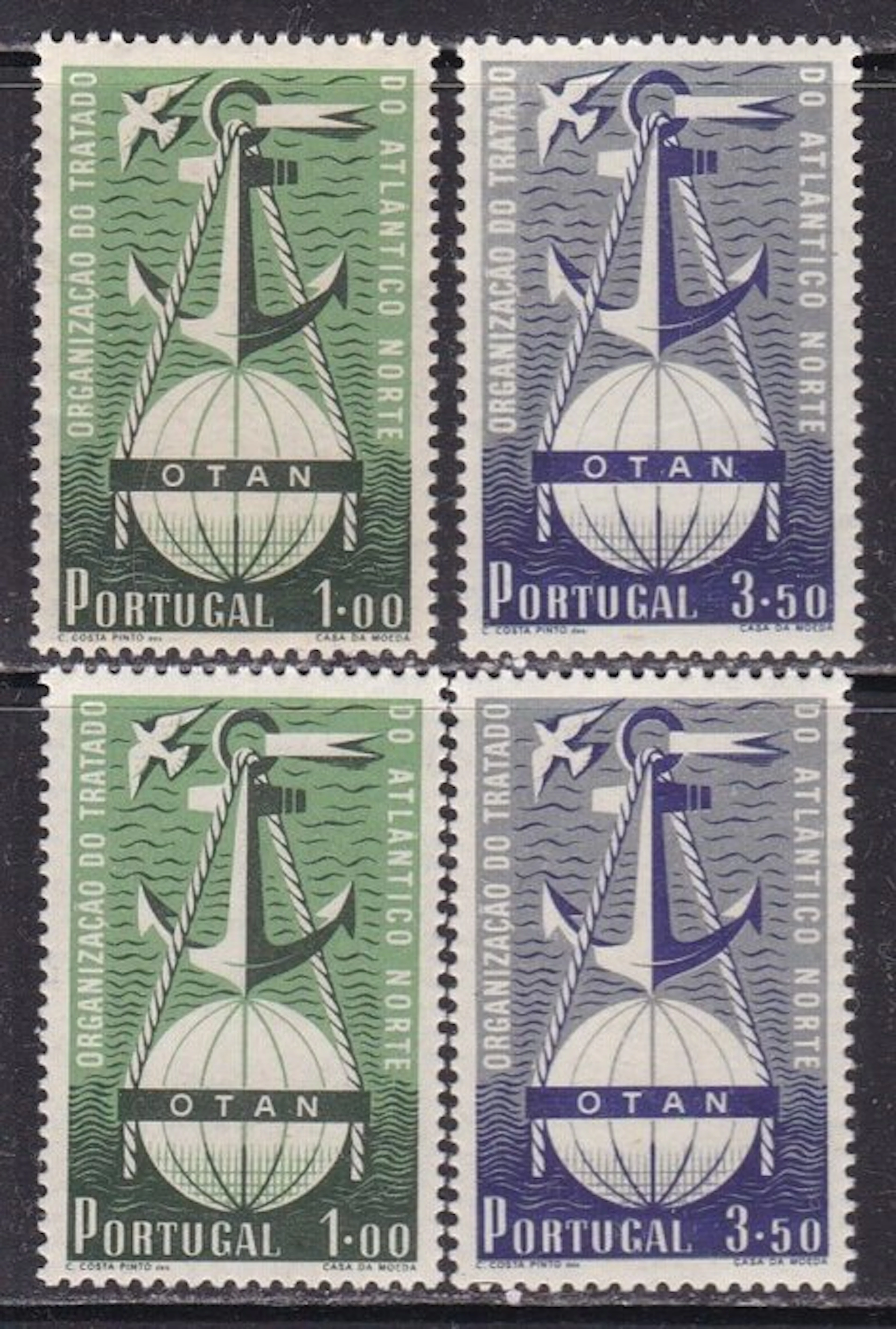 Portugal 1952 - North Atlantic Treaty - NATO - 2nd series - MNH - Yvert 760/761