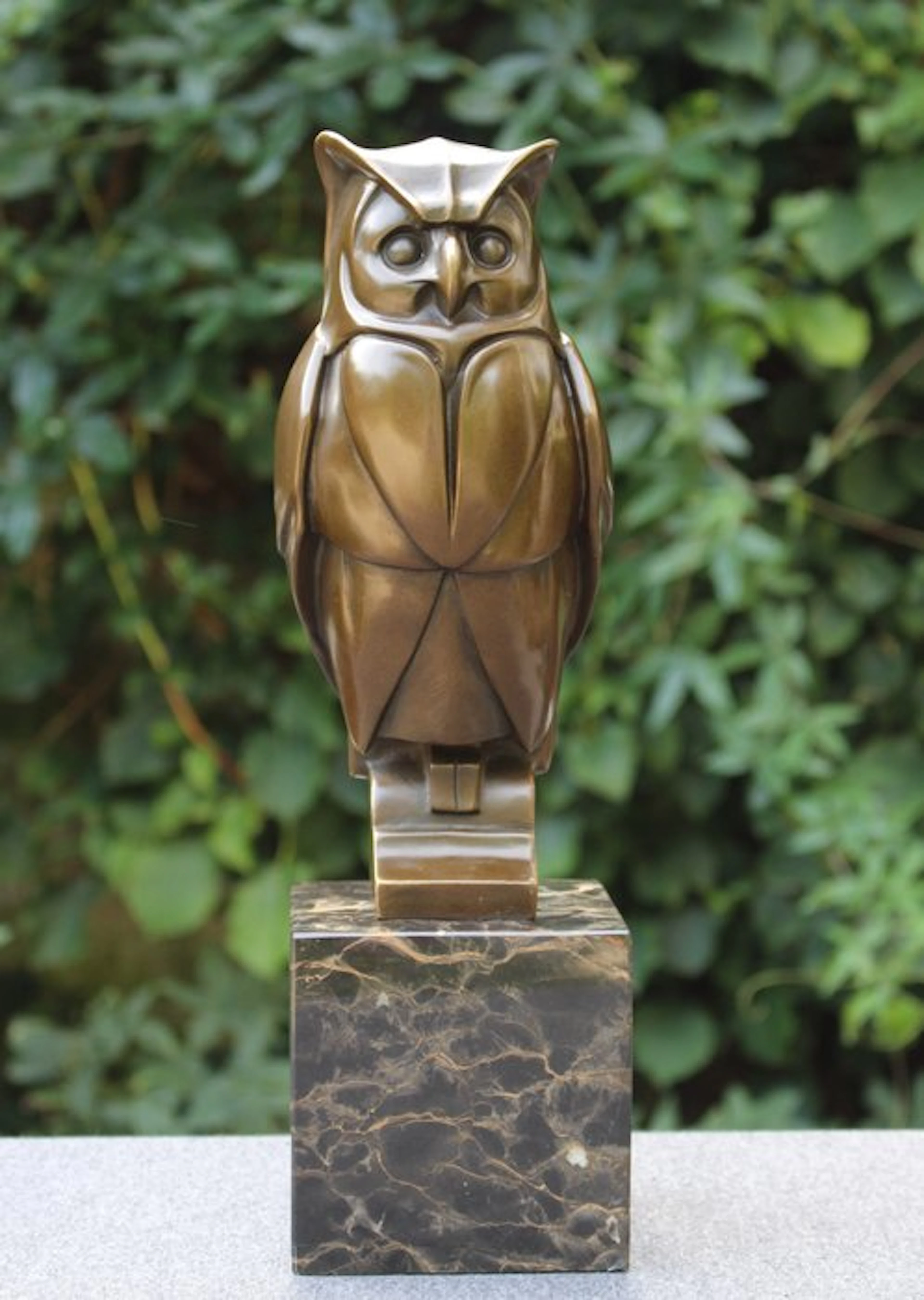 Sculpture, Large Owl - 4.7 kg - 35 cm - Patinated bronze