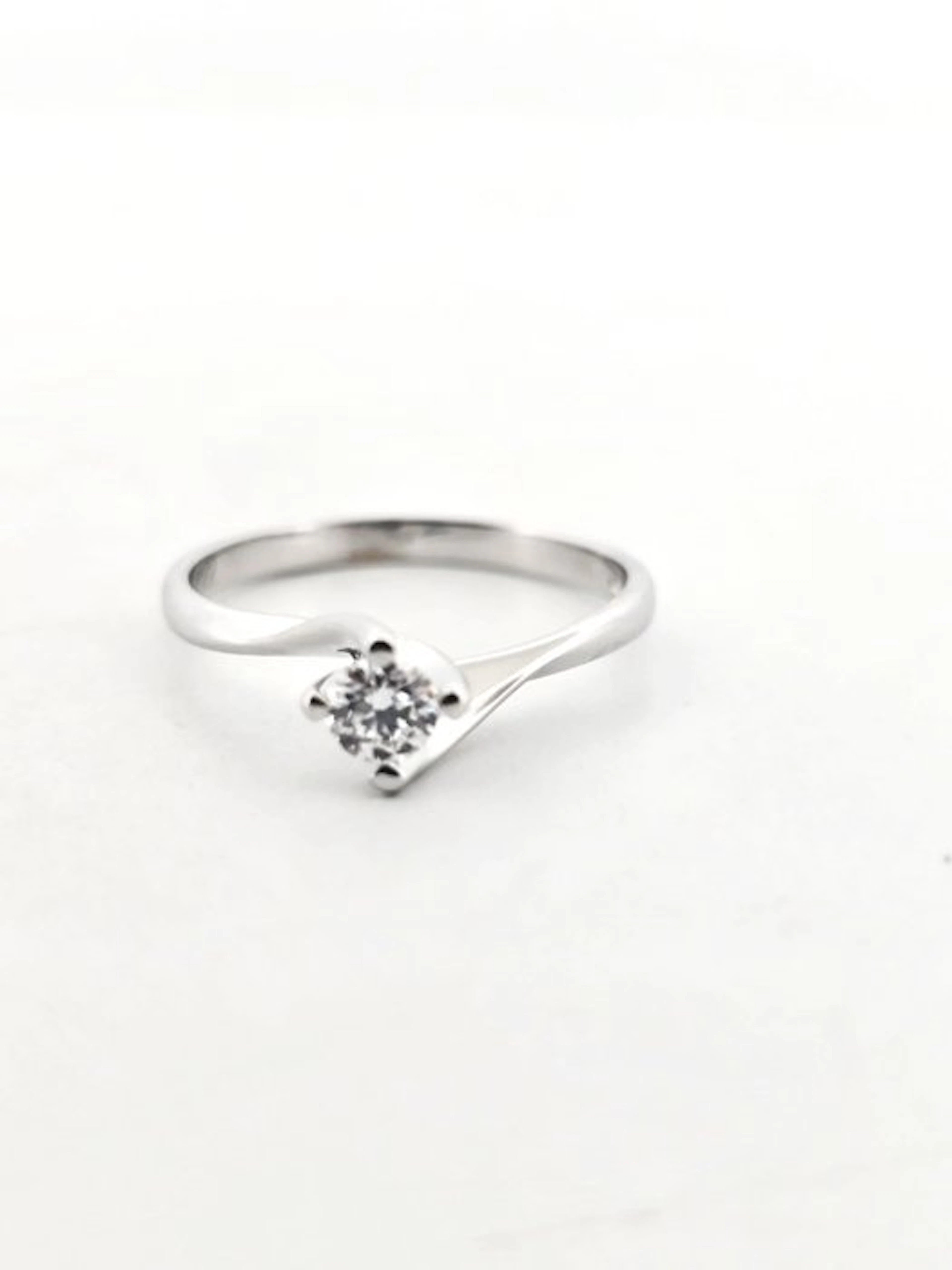 Ring - 18 kt. White gold - 0.22ct. tw. Diamond (Natural)