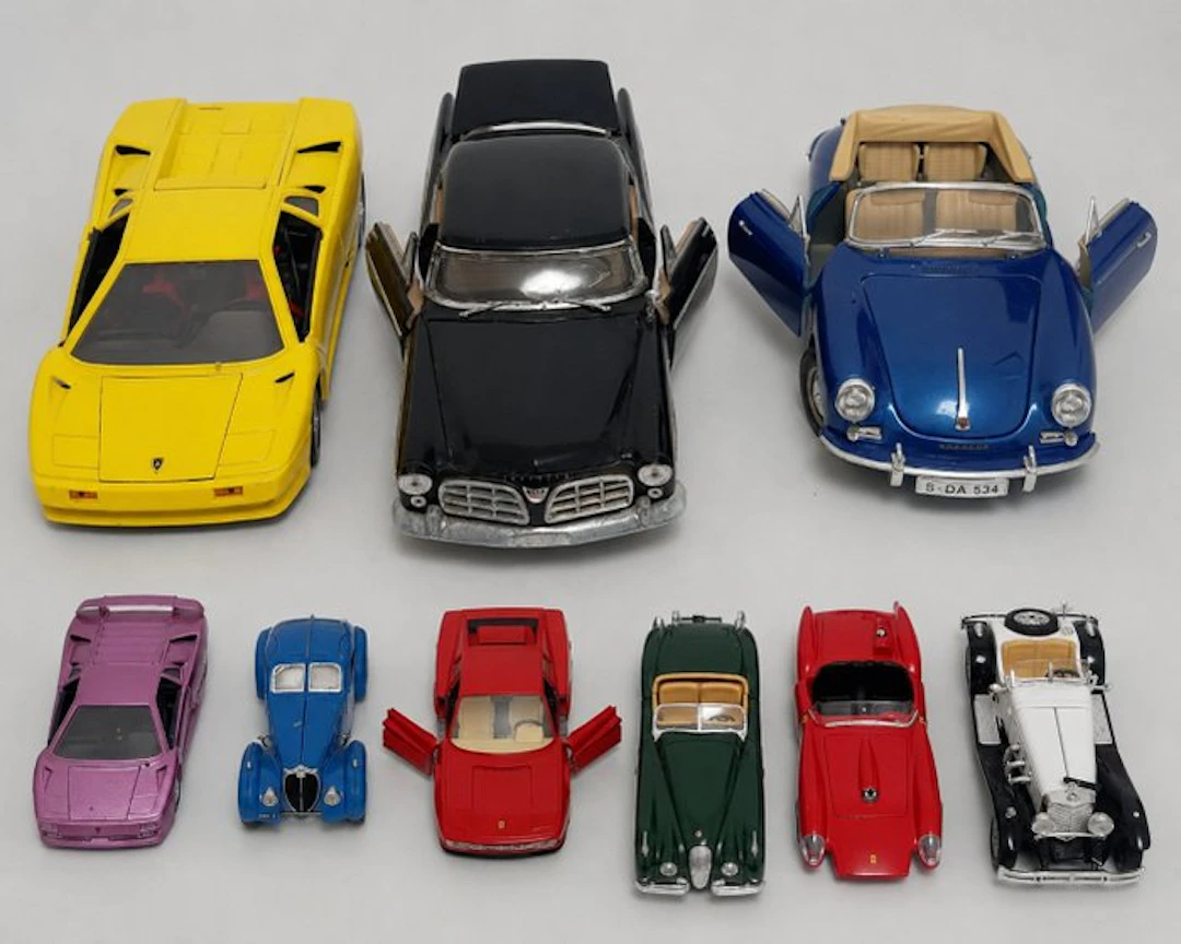 Bburago - Model car (9) - Lot de 9 voitures Burago: 3...