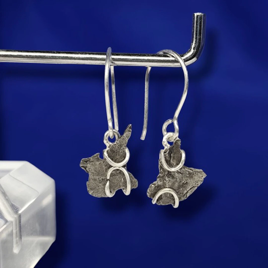 METEORITE SILVER EARRINGS