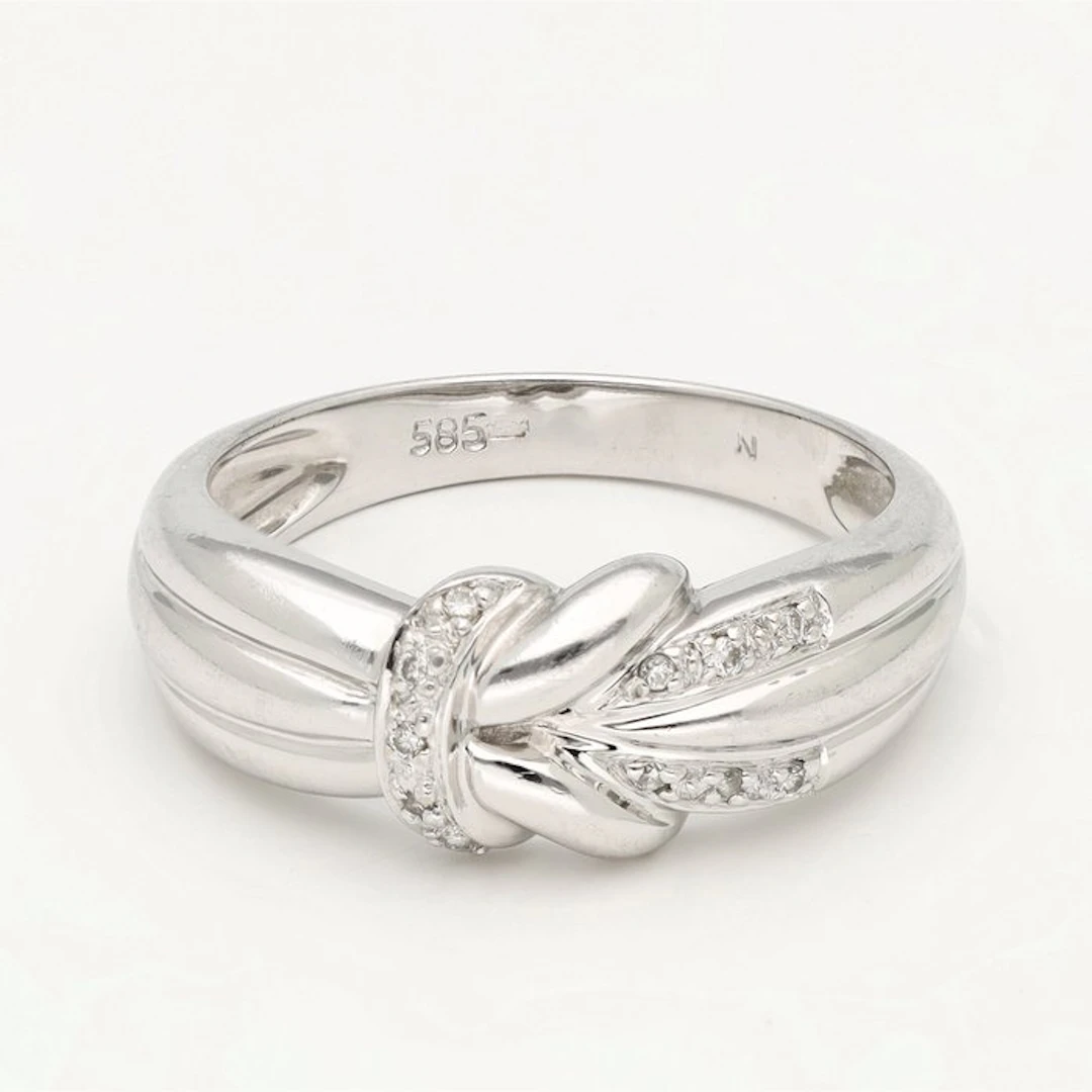 Ring - 14 kt. White gold Diamond (Natural)