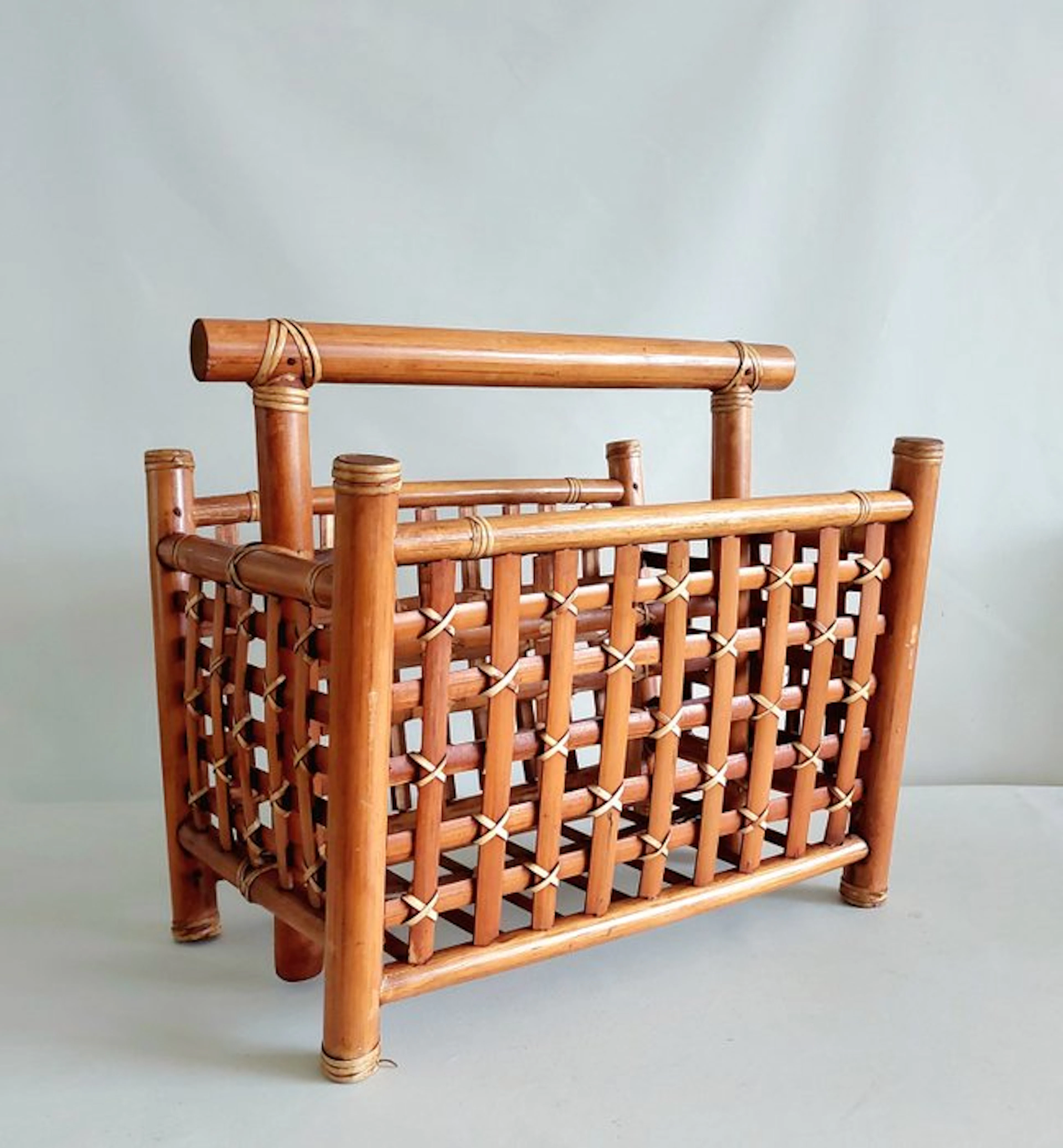 Magazine rack - vintage - Bamboo - Bamboo reading box