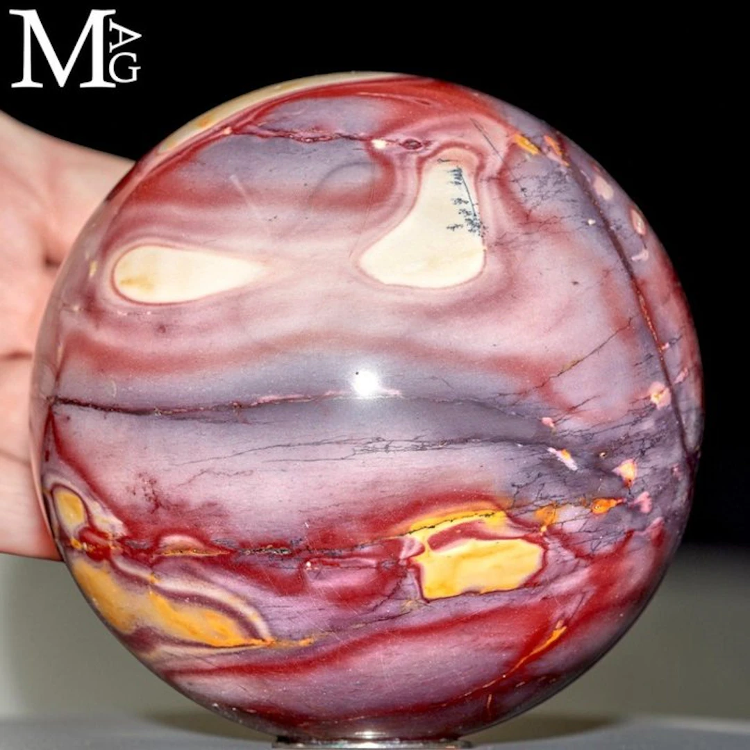 Vivid Polychromatic Australian Mookaite Sphere - Natural...