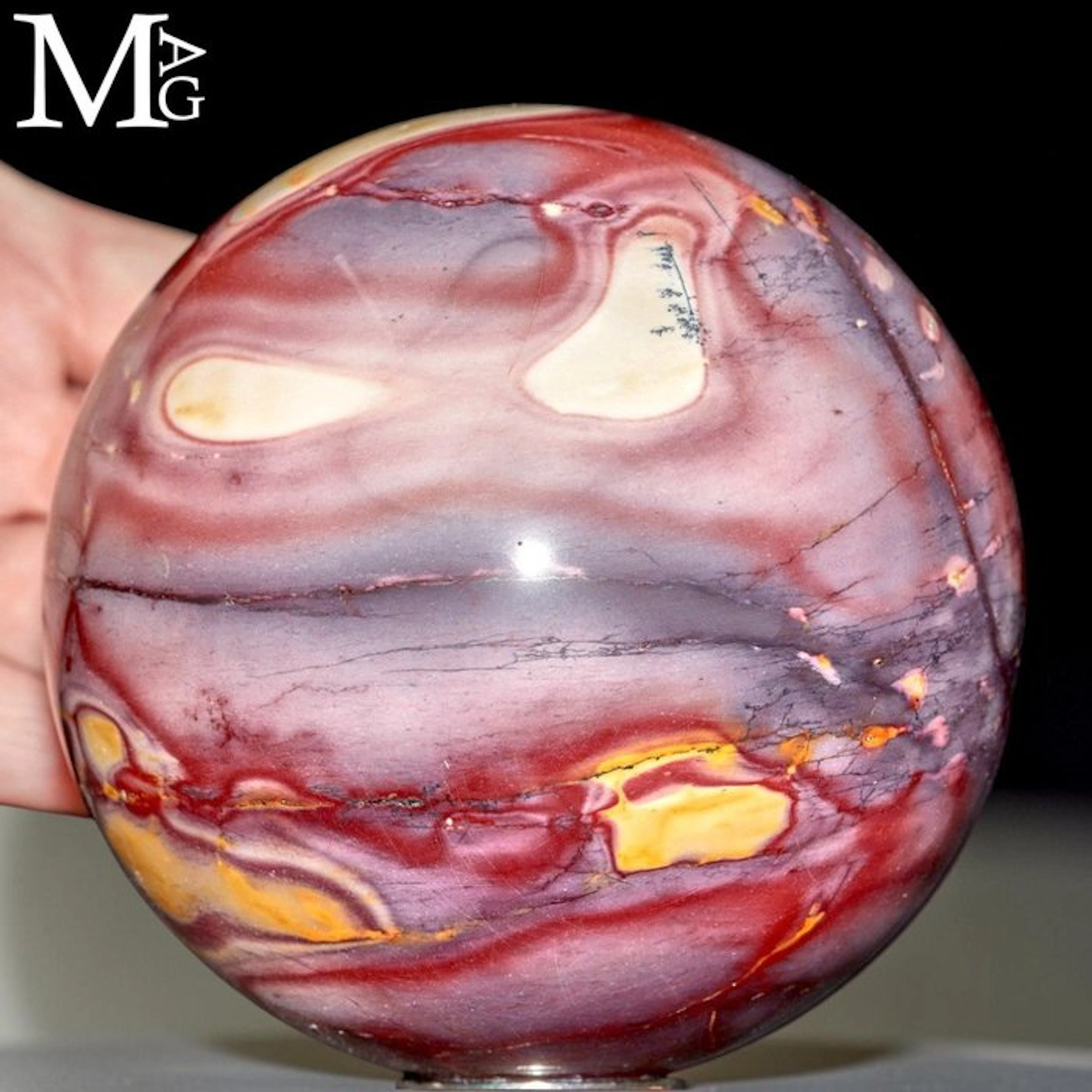 Vivid Polychromatic Australian Mookaite Sphere - Natural...