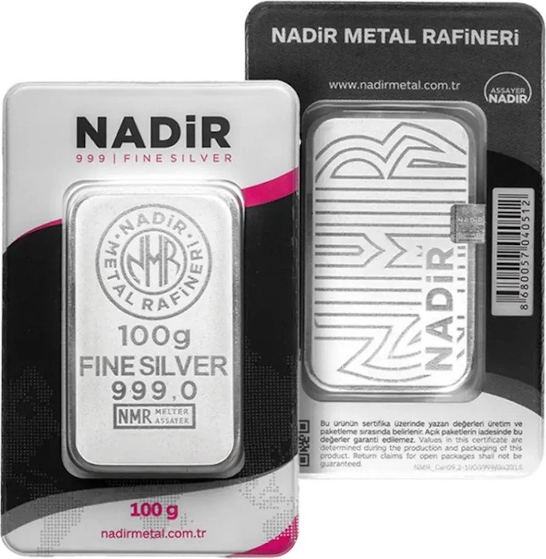100 grams - Silver .999 - Nadir Metal Rafineri - 100 gram...