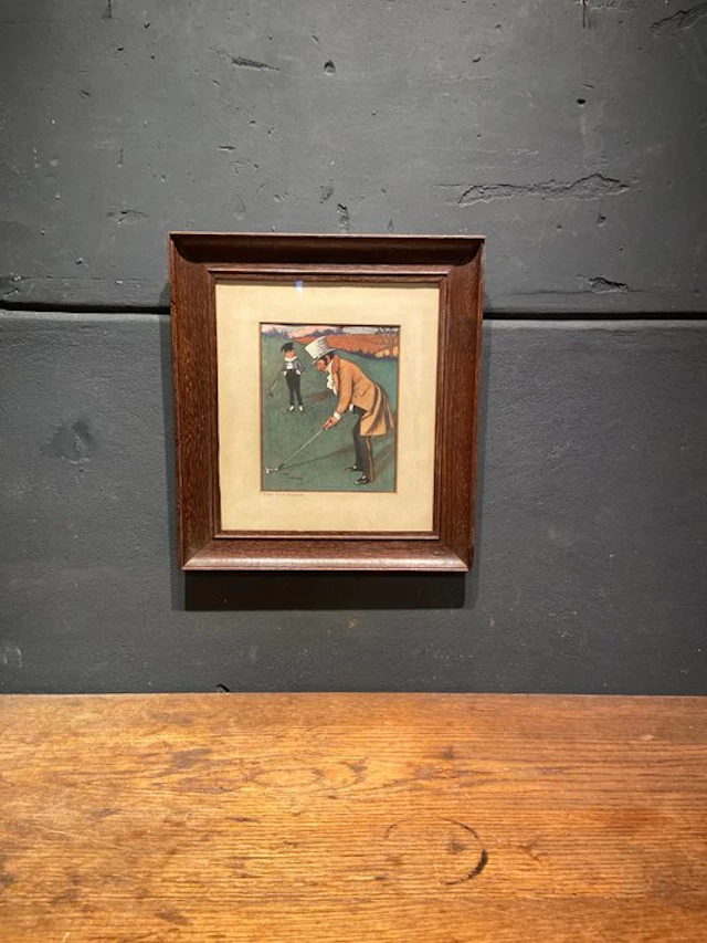1904 - Antique Golf print in original frame - Crombie - 1904 / 1914