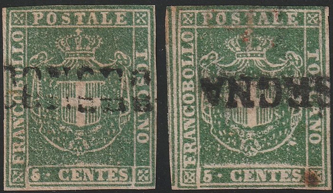 Italian Ancient States - Tuscany 1860 - GP 5c + 5c