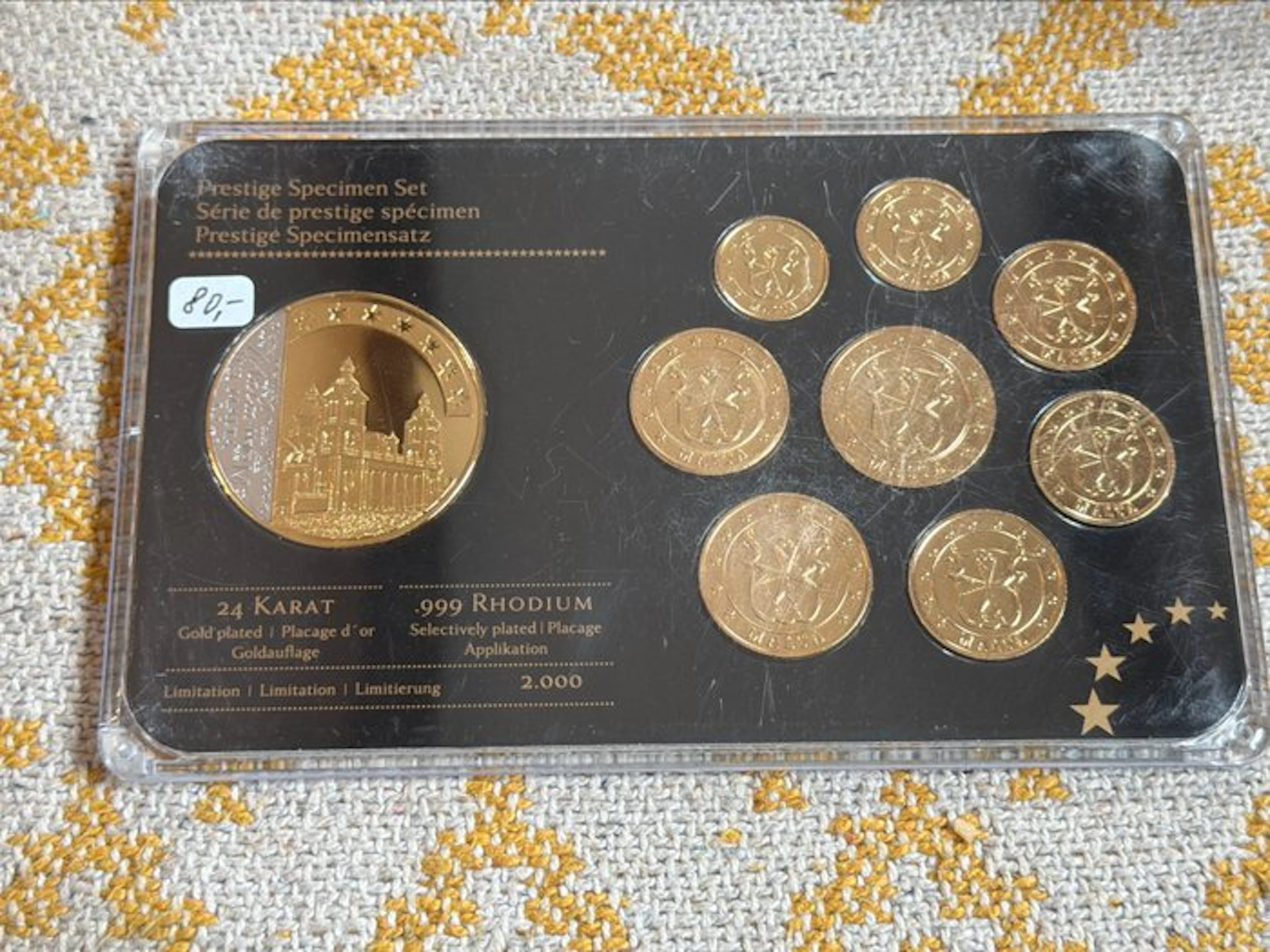 Malta. Prestige Edelmetall Satz Malta 24 Karat Gold und...