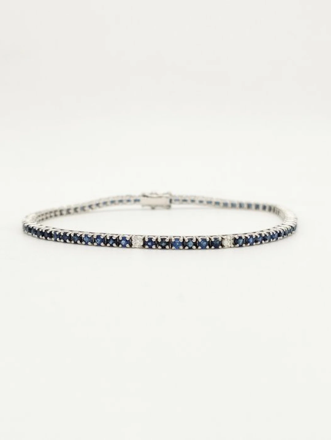 Bracelet - 18 kt. White gold Sapphire - Diamond