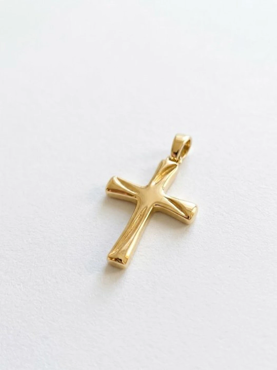 Cross pendant - 18 kt. Yellow gold - Italian Manufacturing