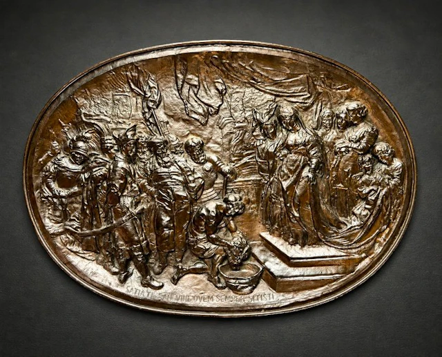 Relief, Tomyris et la tête de Cyrus - 104 cm - Copper