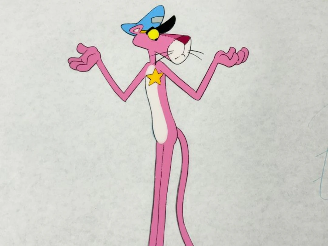 Friz Freleng - Original animation cel and drawing of Pink...