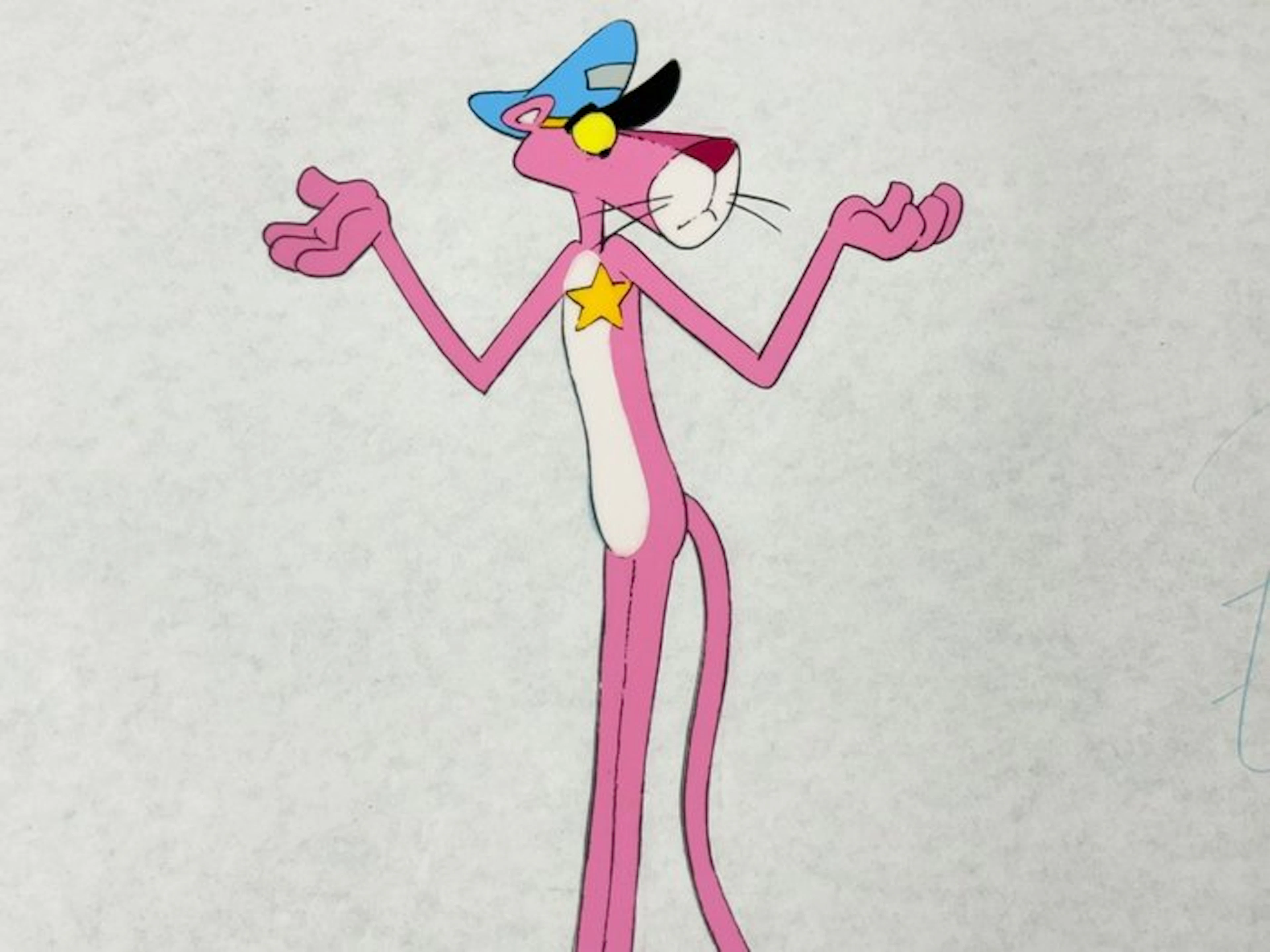 Friz Freleng - Original animation cel and drawing of Pink...