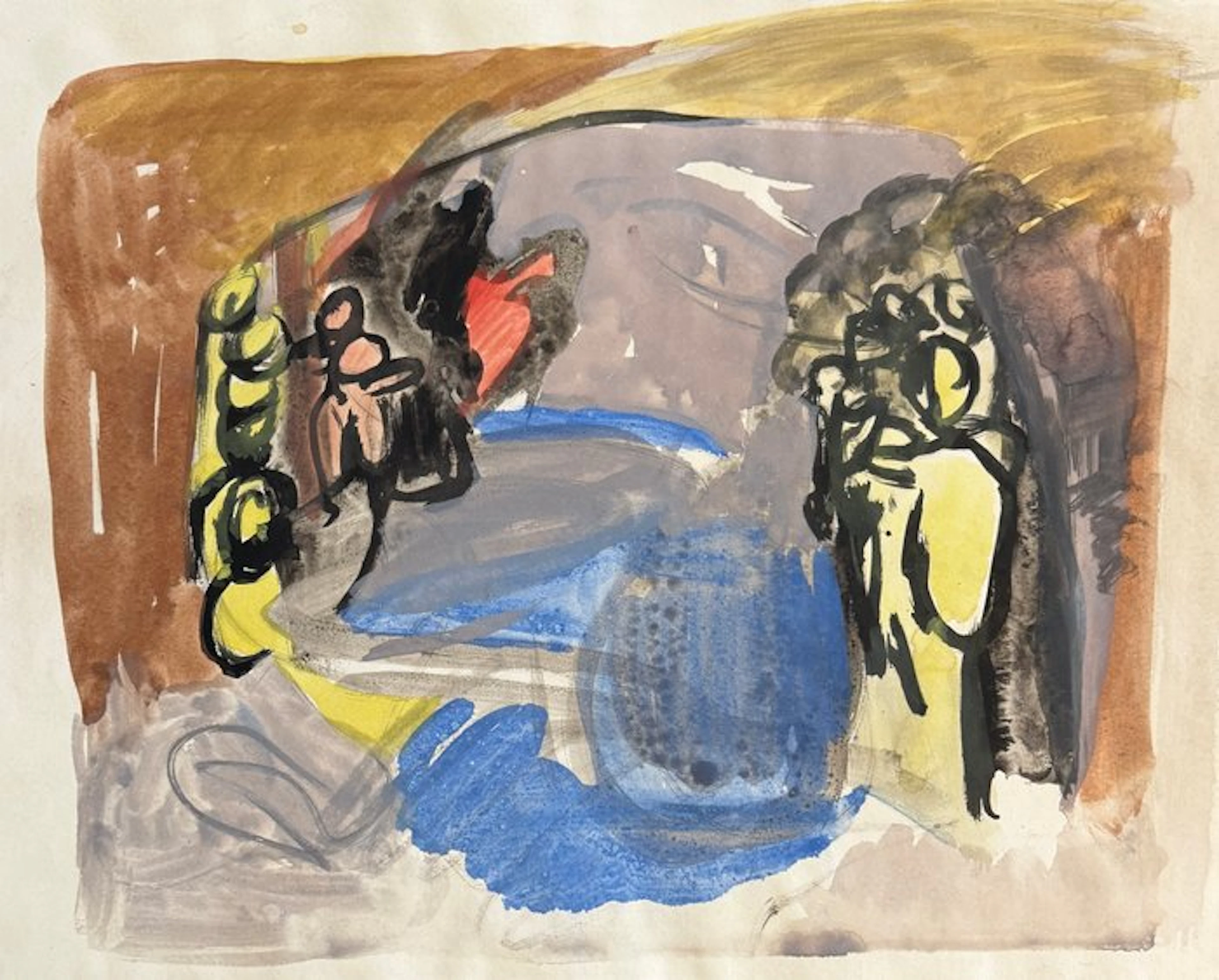 Marcus de Vestele (1941-2024) - Composition Cobra aux figures
