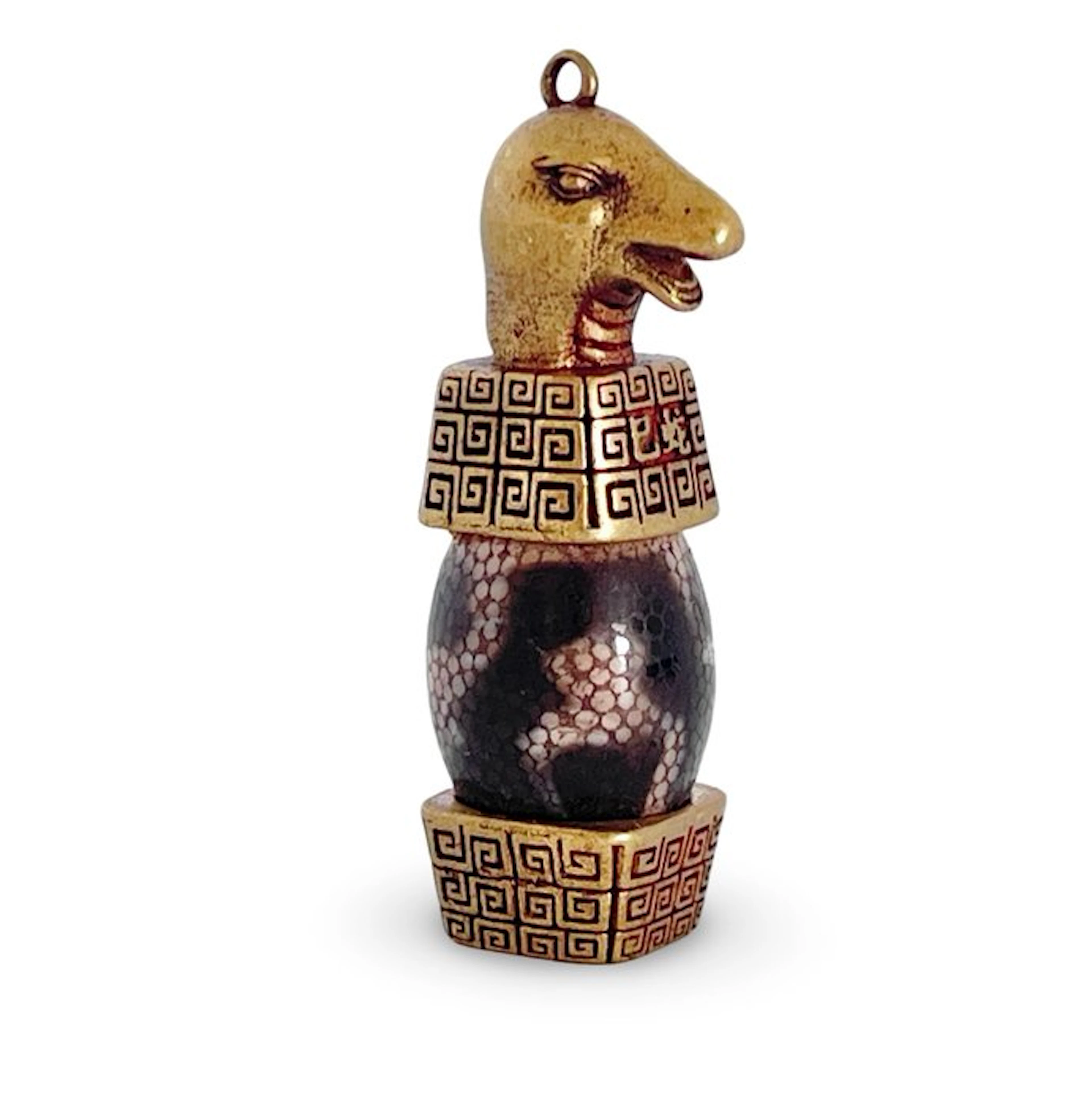 Tibetan amulet with a magnificent DZI bead, Chinese zodiac: Snake- 19 g